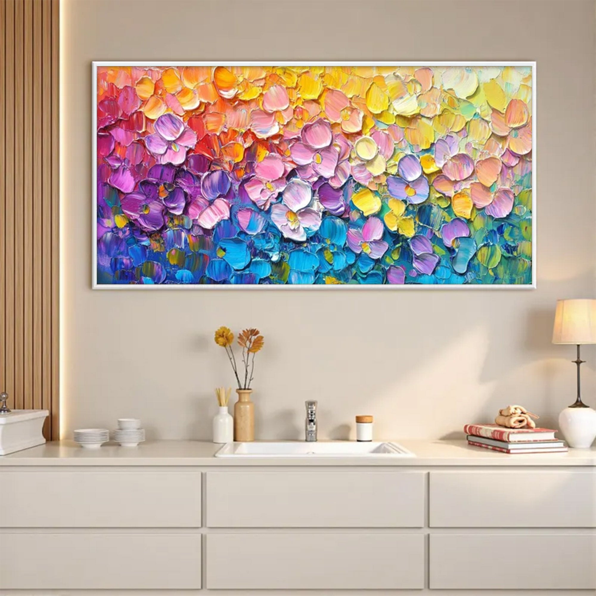 Large Colorful Floral Painting | KelorArt #AG 154