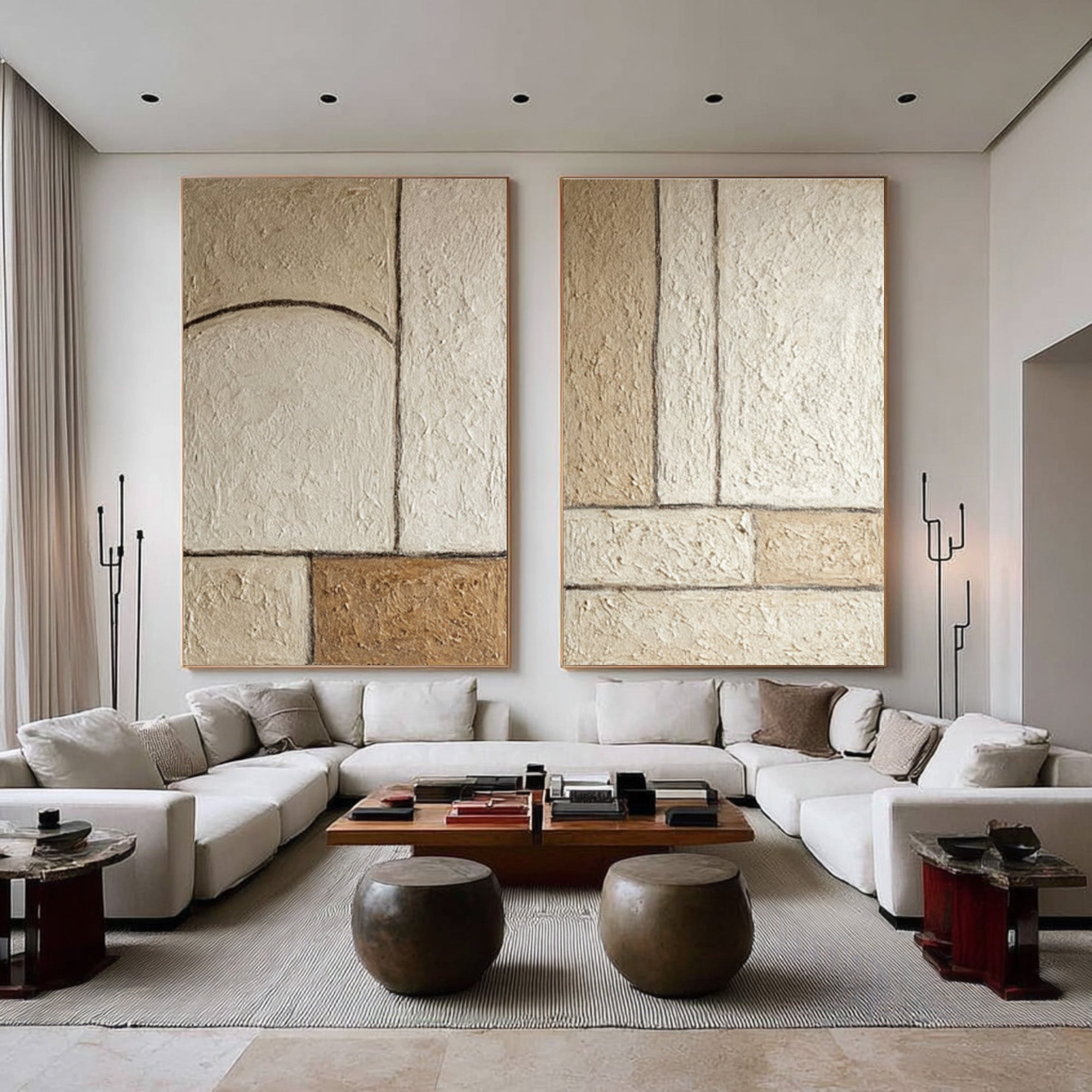 Large Textured Geometric Duo | KelorArt #CZ 002