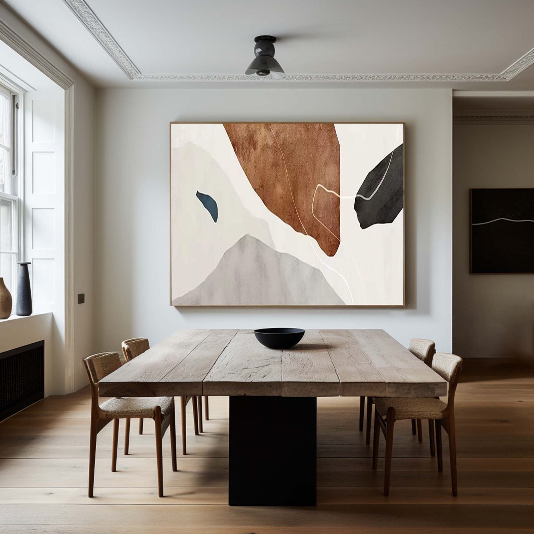 Large Contemporary Wall Art in Warm Neutral Shades #MC030