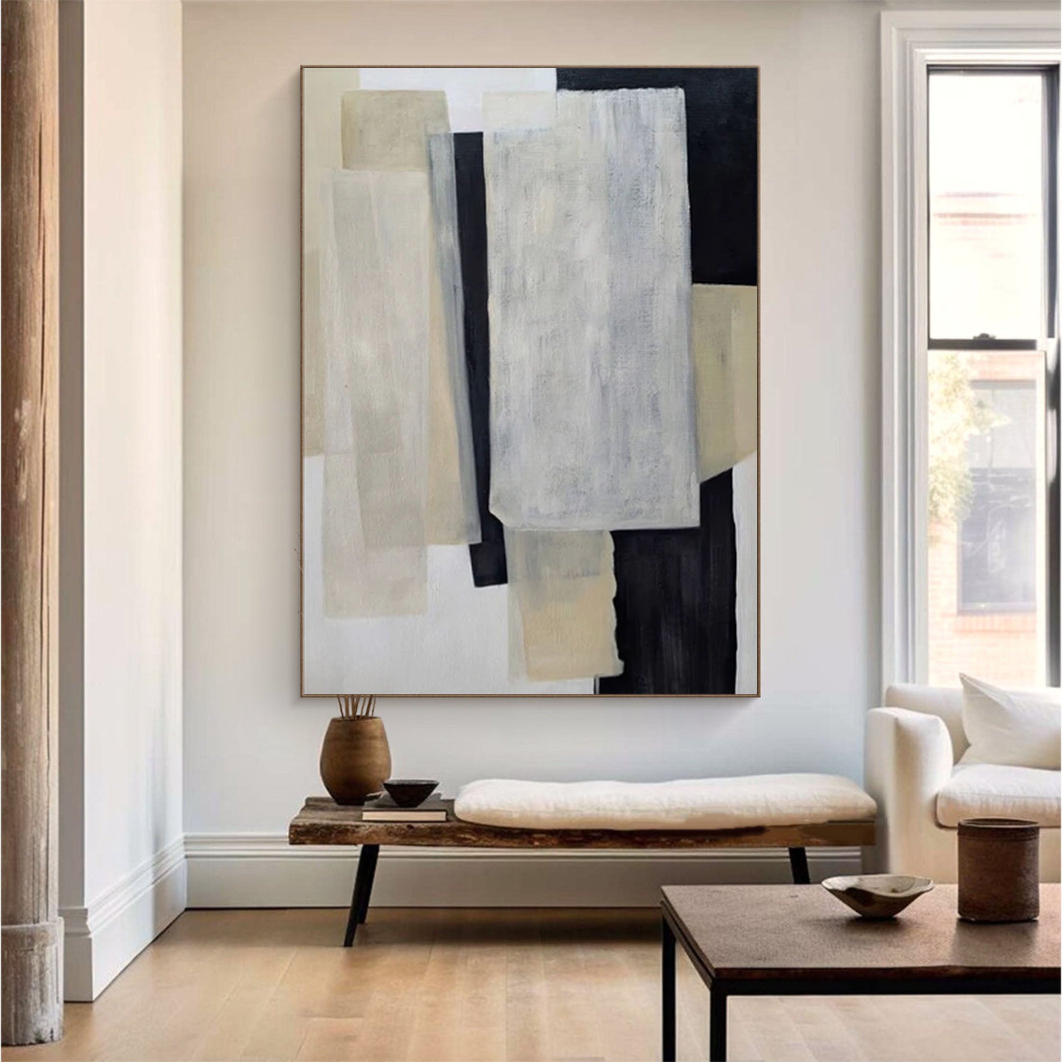 Neutral Modern Abstract Wall Art for Living Spaces #MM177