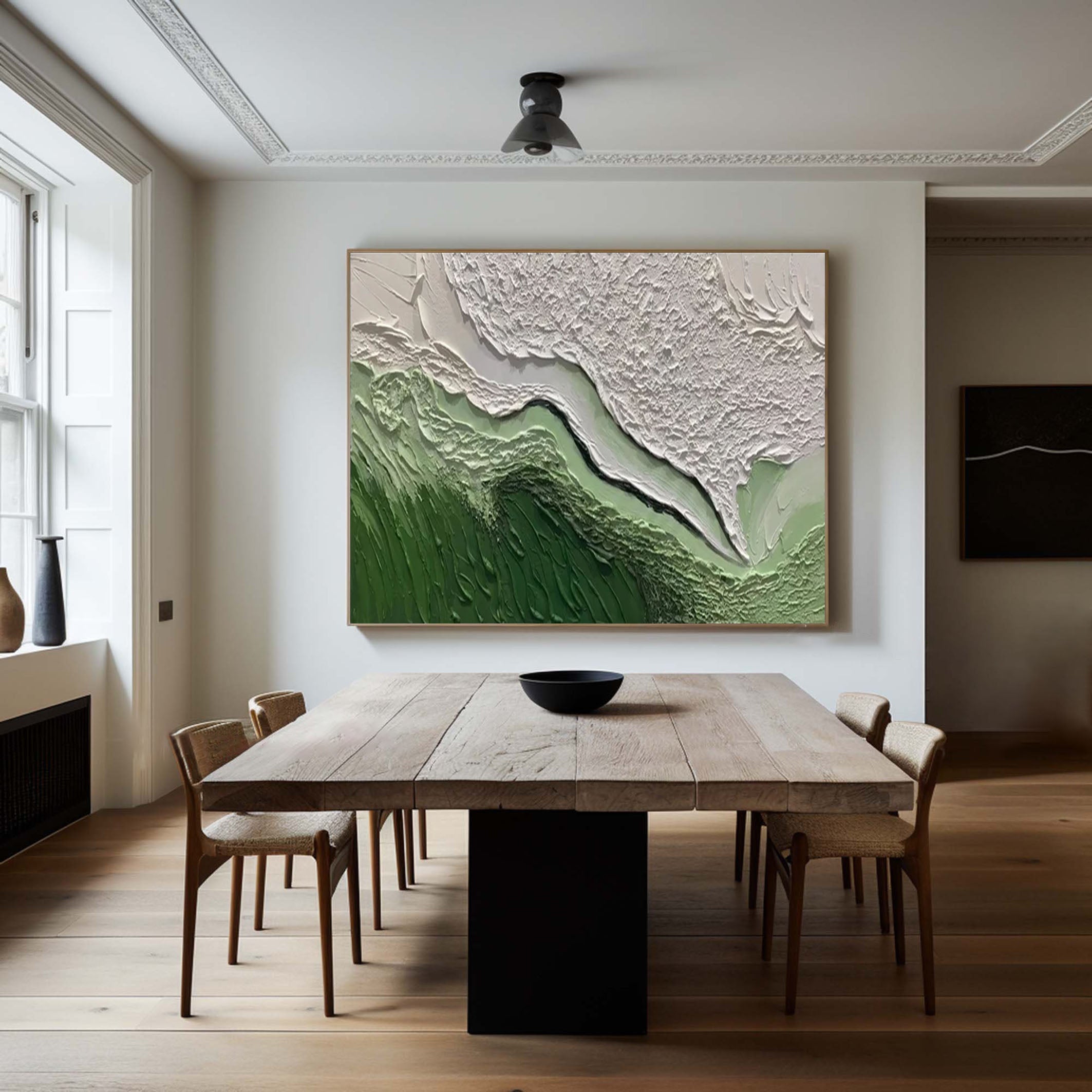 Green Landscape-Inspired Abstract Canvas for Home Decor #MM170