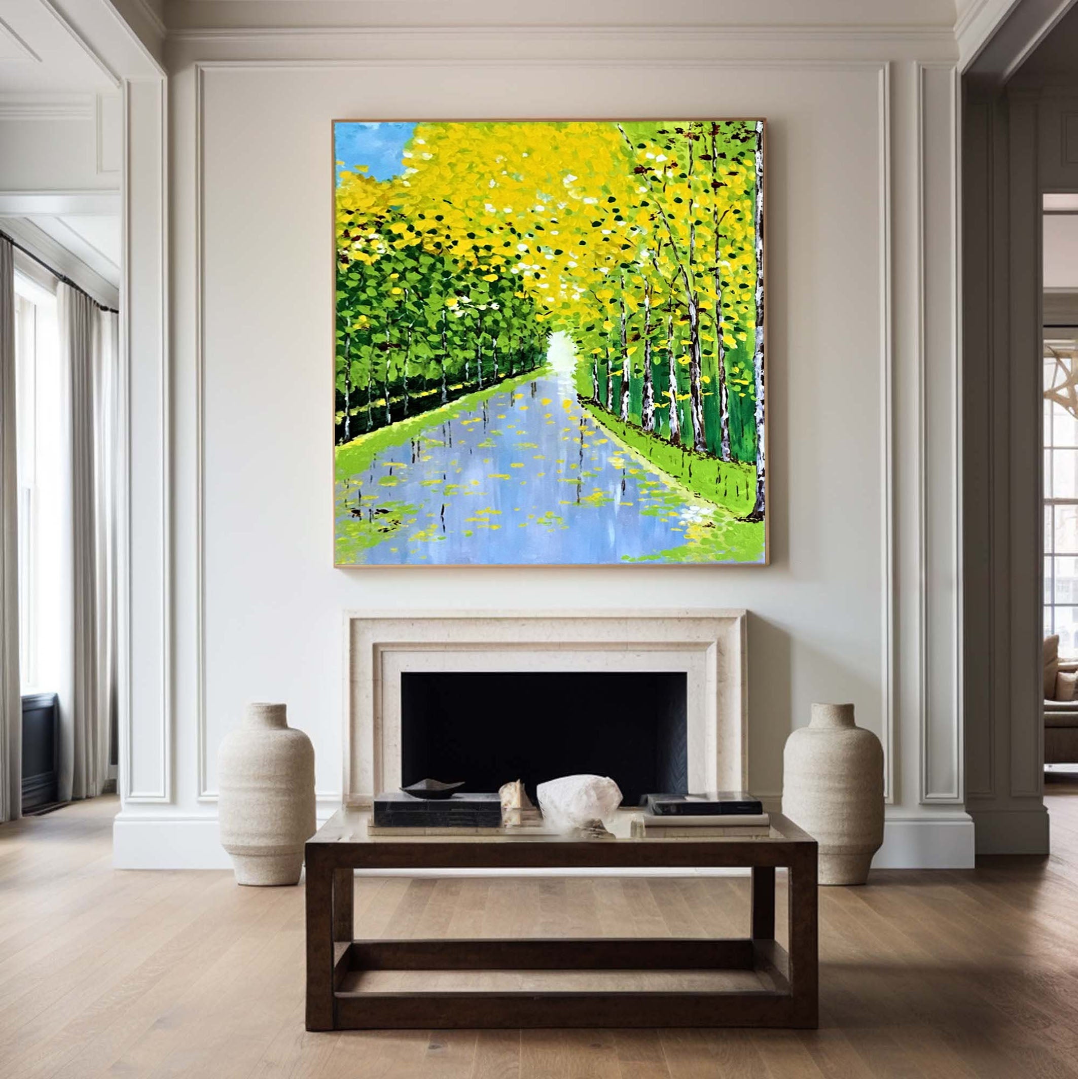 Tranquil Forest Path Wall Art for Elegant Living Rooms #TP049