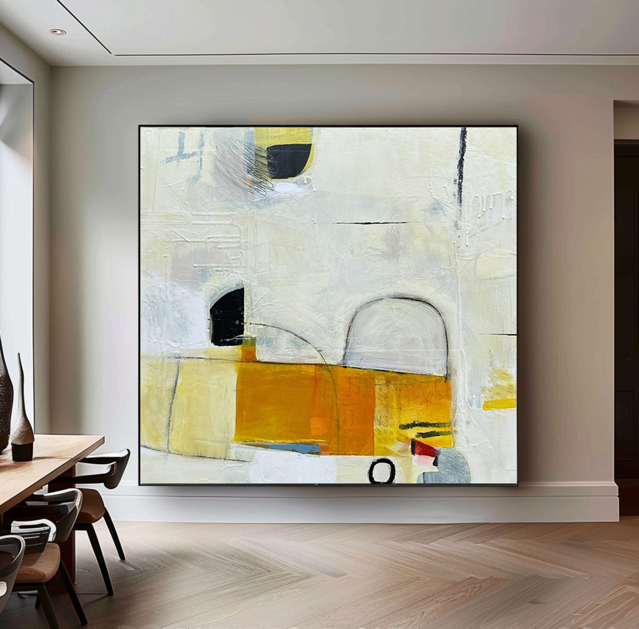 Mid Century Abstract Painting Chic Artistic Expression #MC015