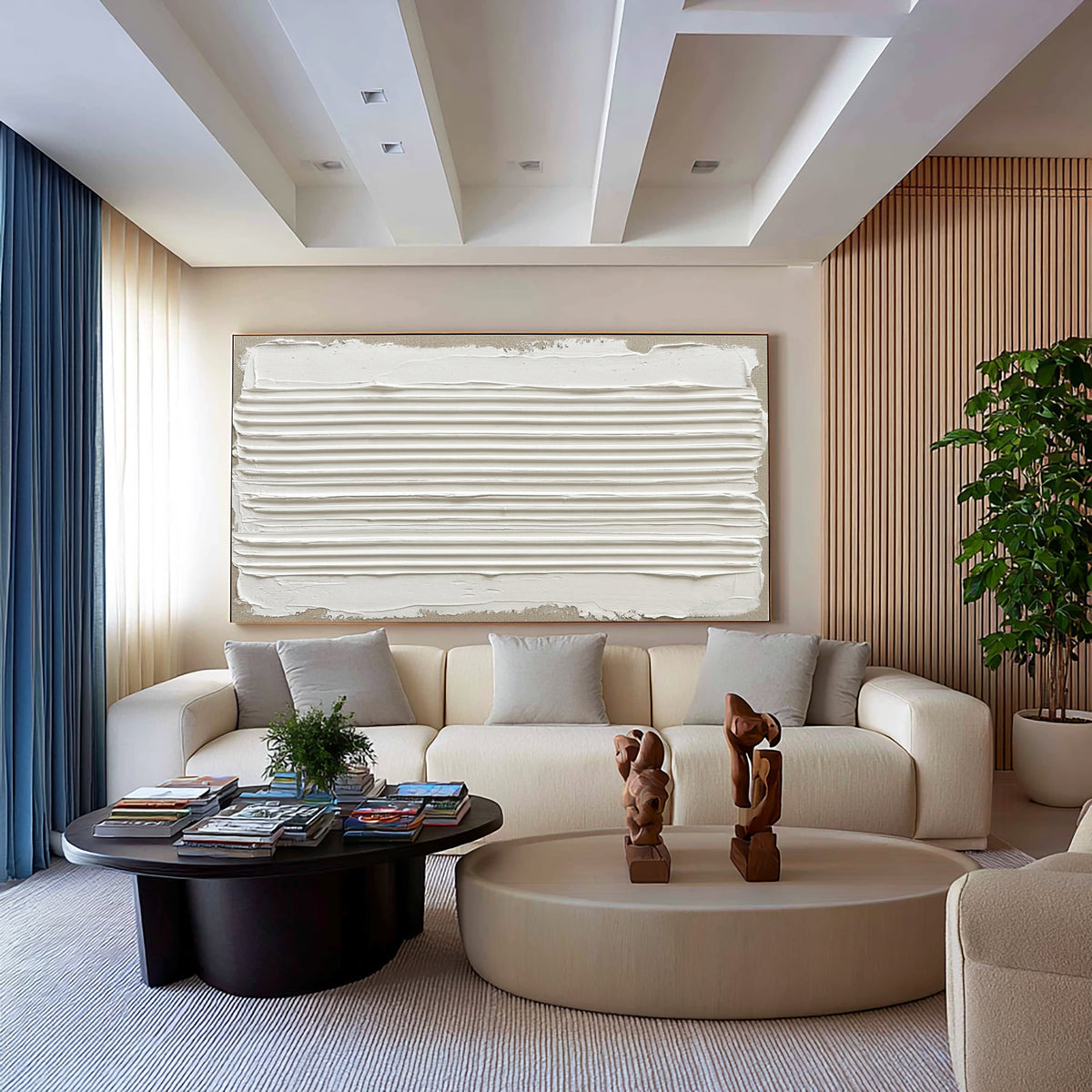 Strata Shaped Over Time Large Horizontal Textured Wall Art Sculptural Relief Contemporary Abstract Painting