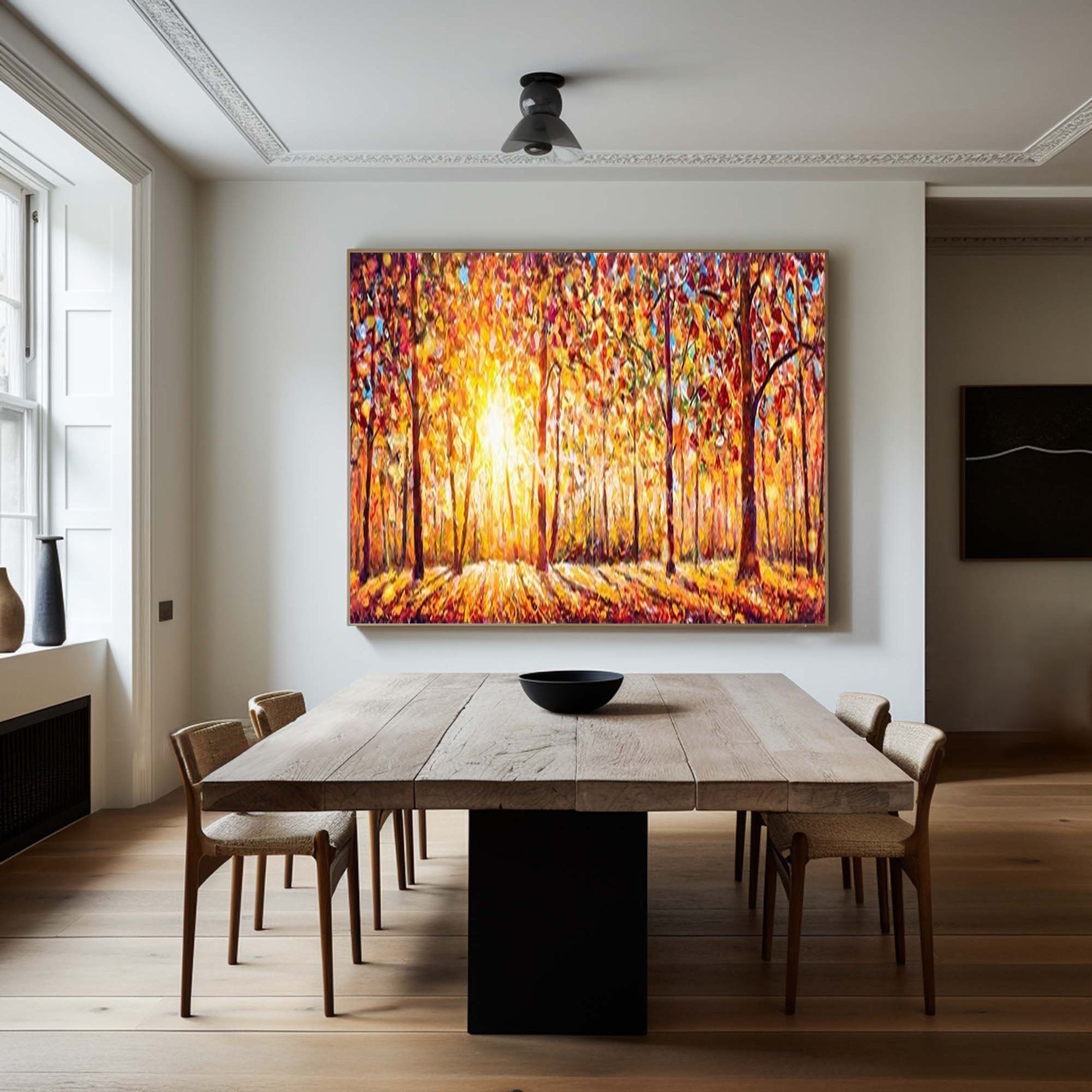 Vibrant Autumn Forest Painting for Modern Interiors #TP041