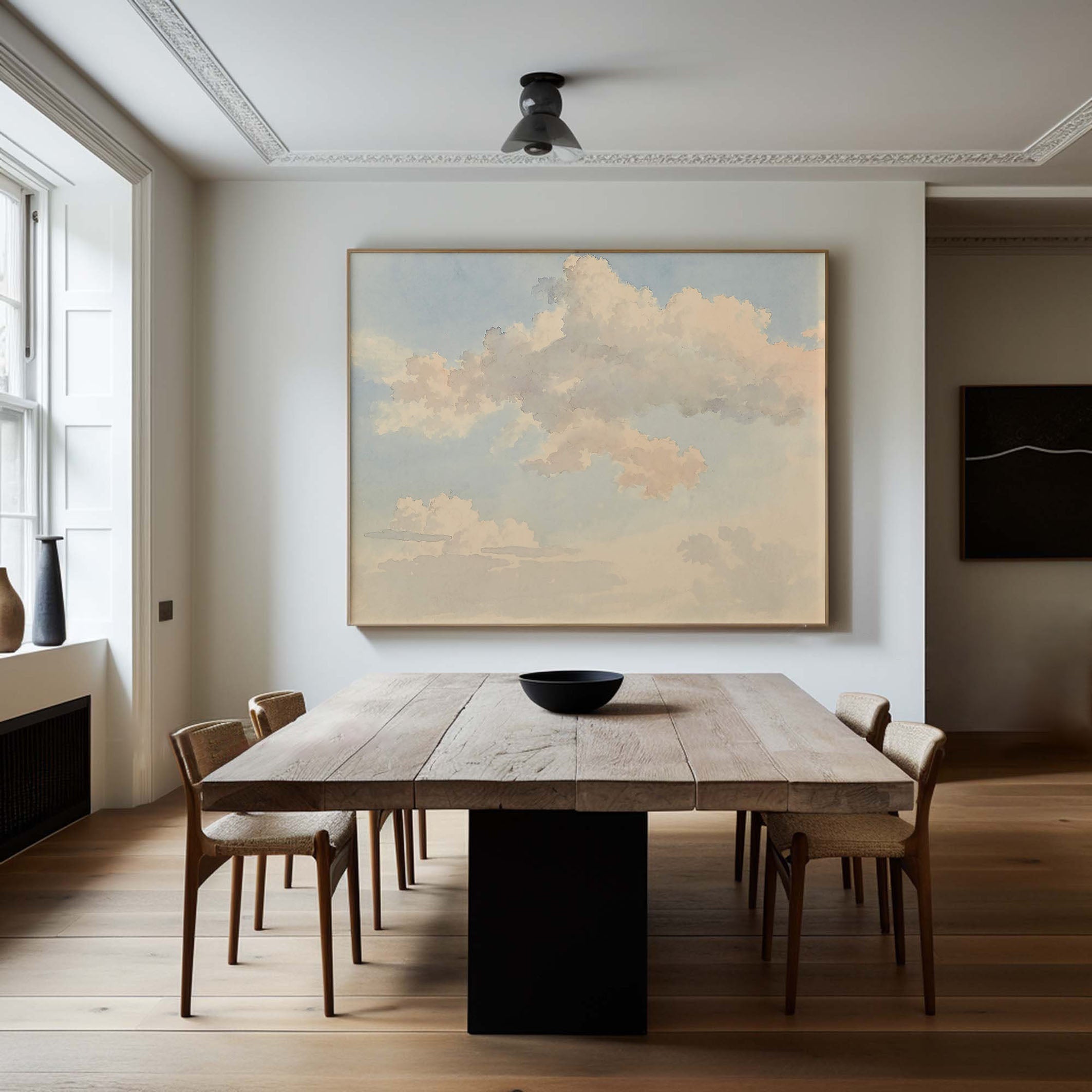 Horizontal Cloudscape with Diffused Light, Contemporary canvas #MM367