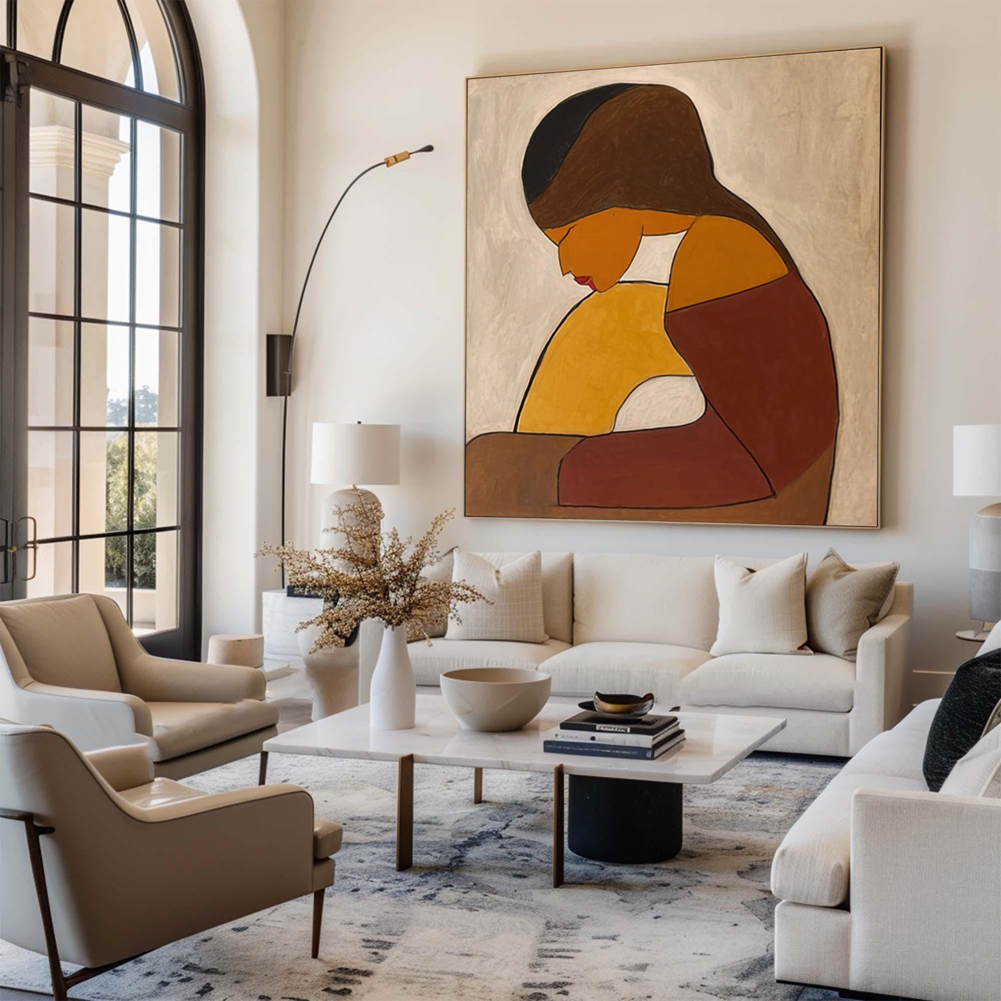 Minimalist Abstract Figure Oil Painting #CZ 029