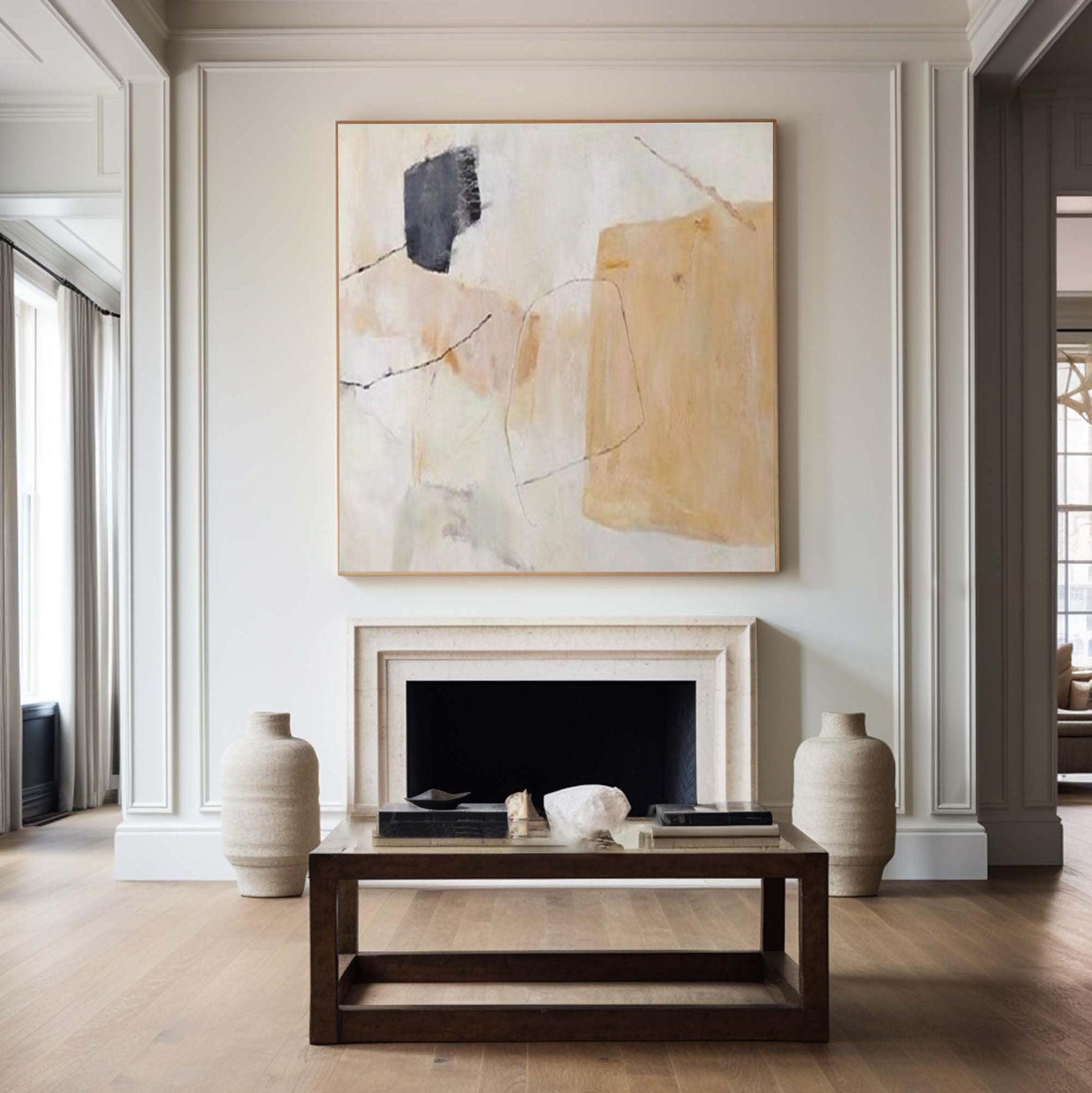 Contemporary Abstract Wall Art in Neutral Tones #MM175