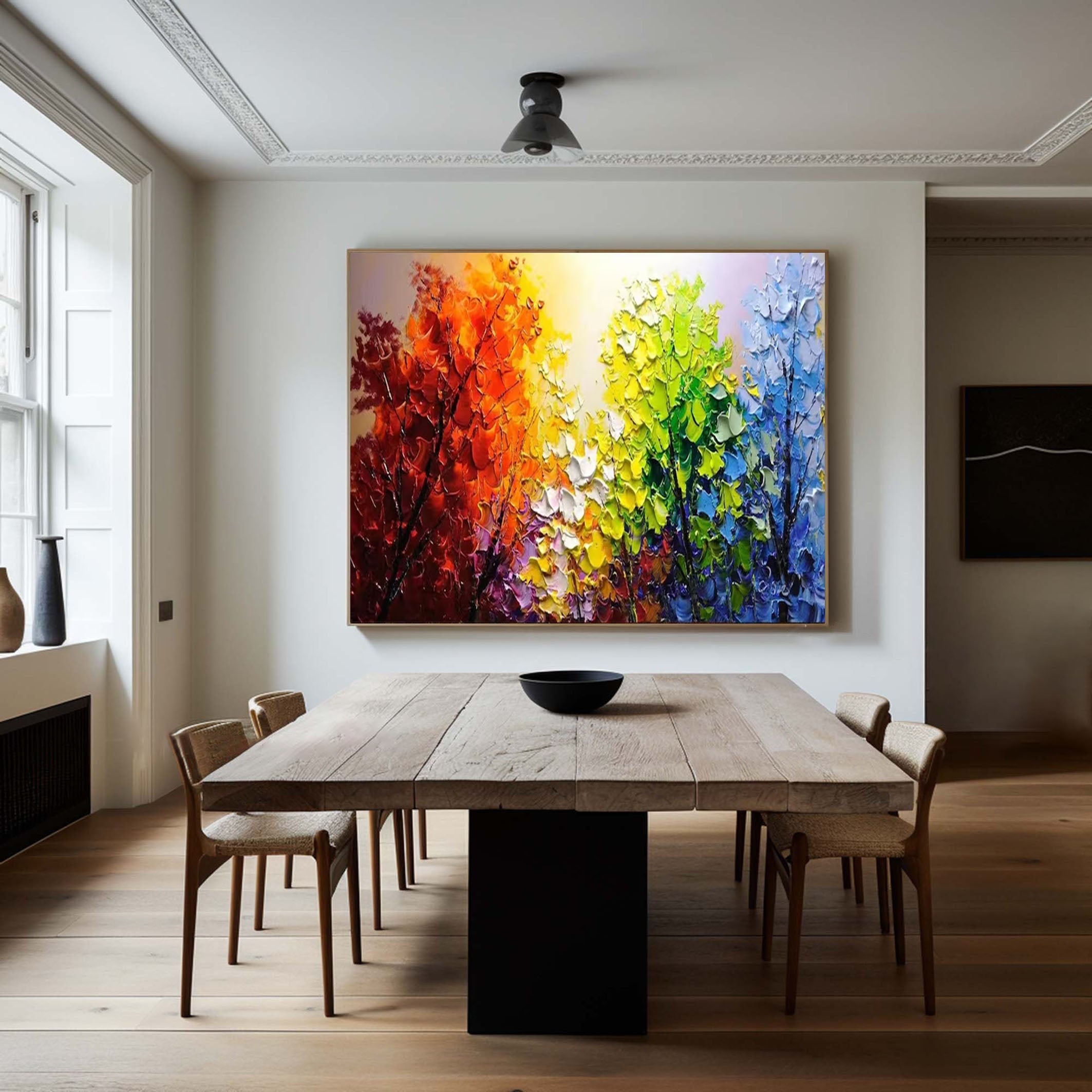 Vibrant Abstract Forest Painting for Modern Interiors #TP047