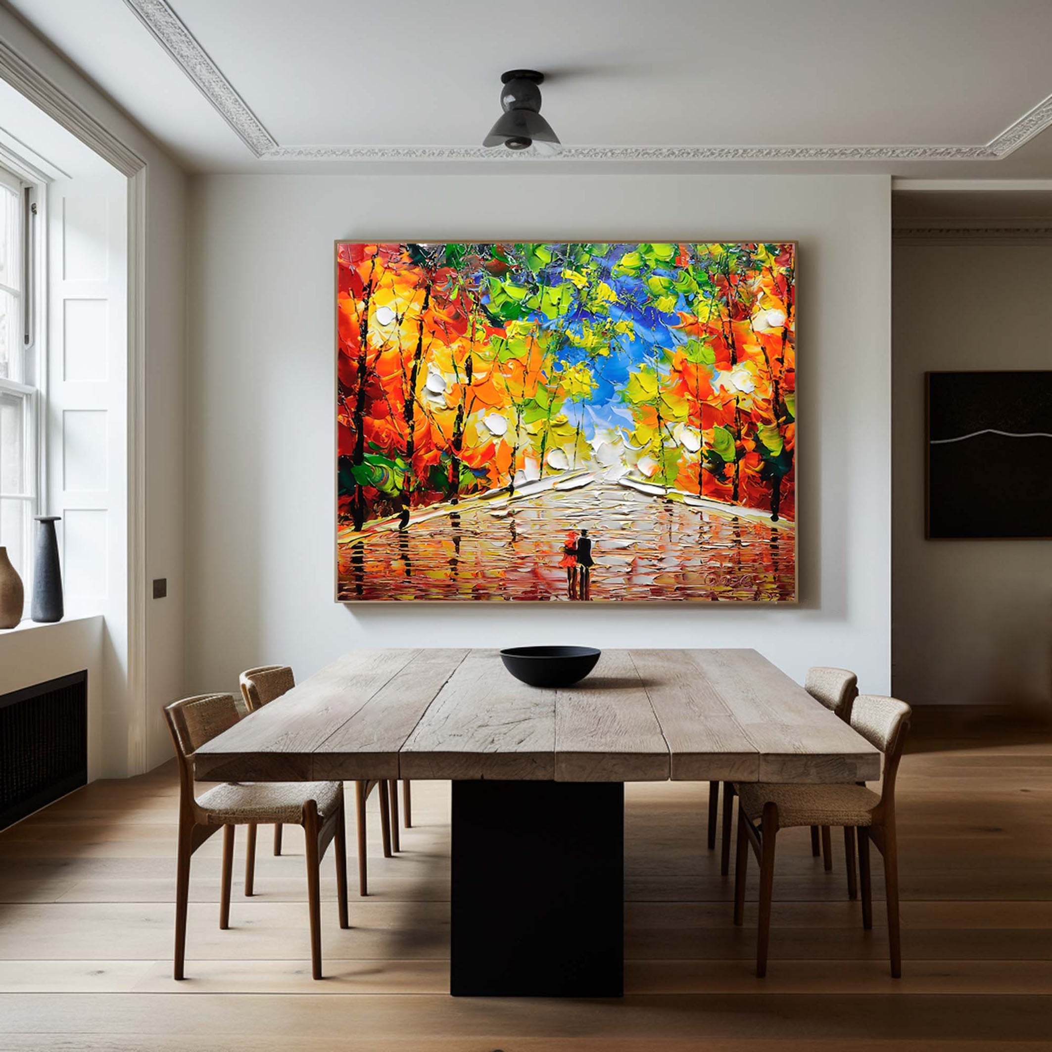 Elegant Modern Forest Painting for Chic Home Design #TP044