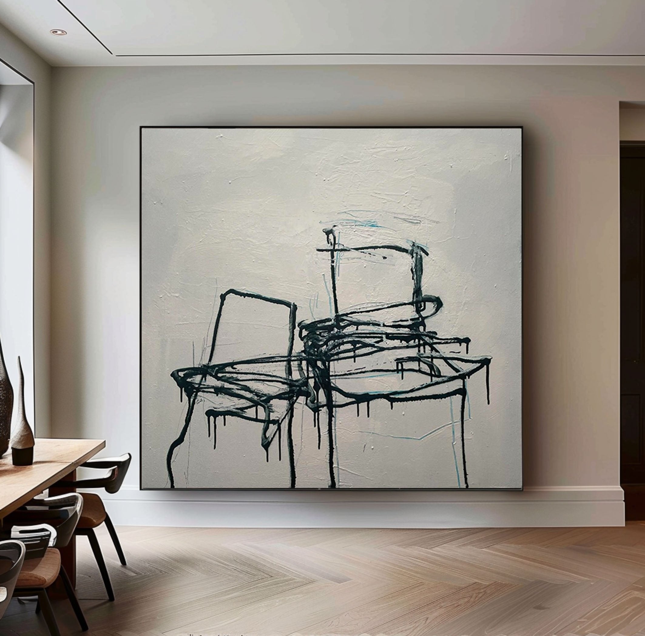 Modern Abstract Chair Painting Elegant Home Decor #MM072