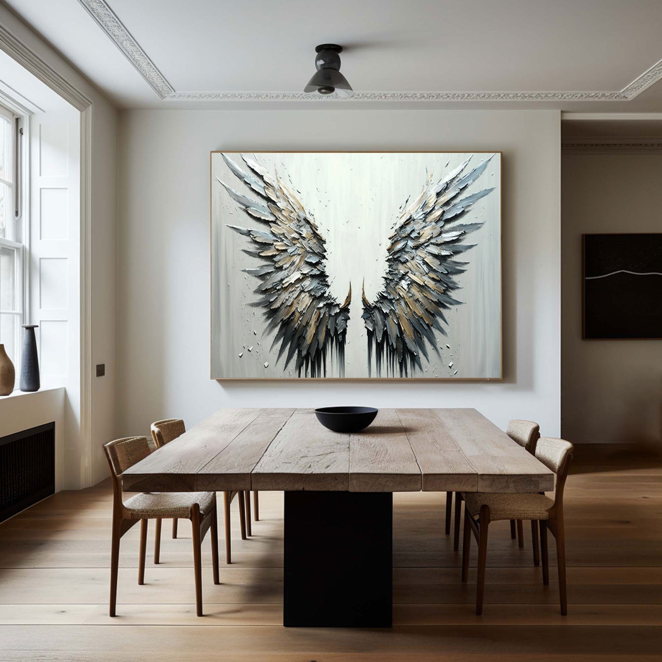 Handmade Angel Wing Art - Textured Abstract Painting #MM361