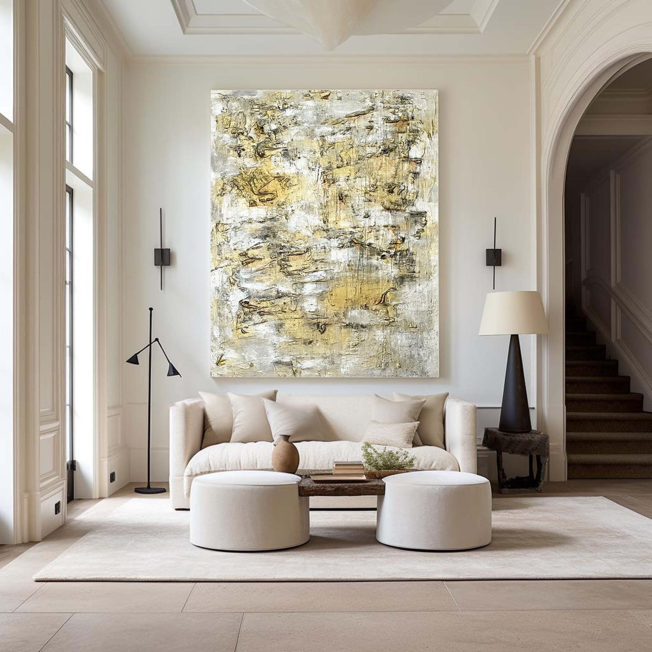 Modern Wall Art with Gold Accents