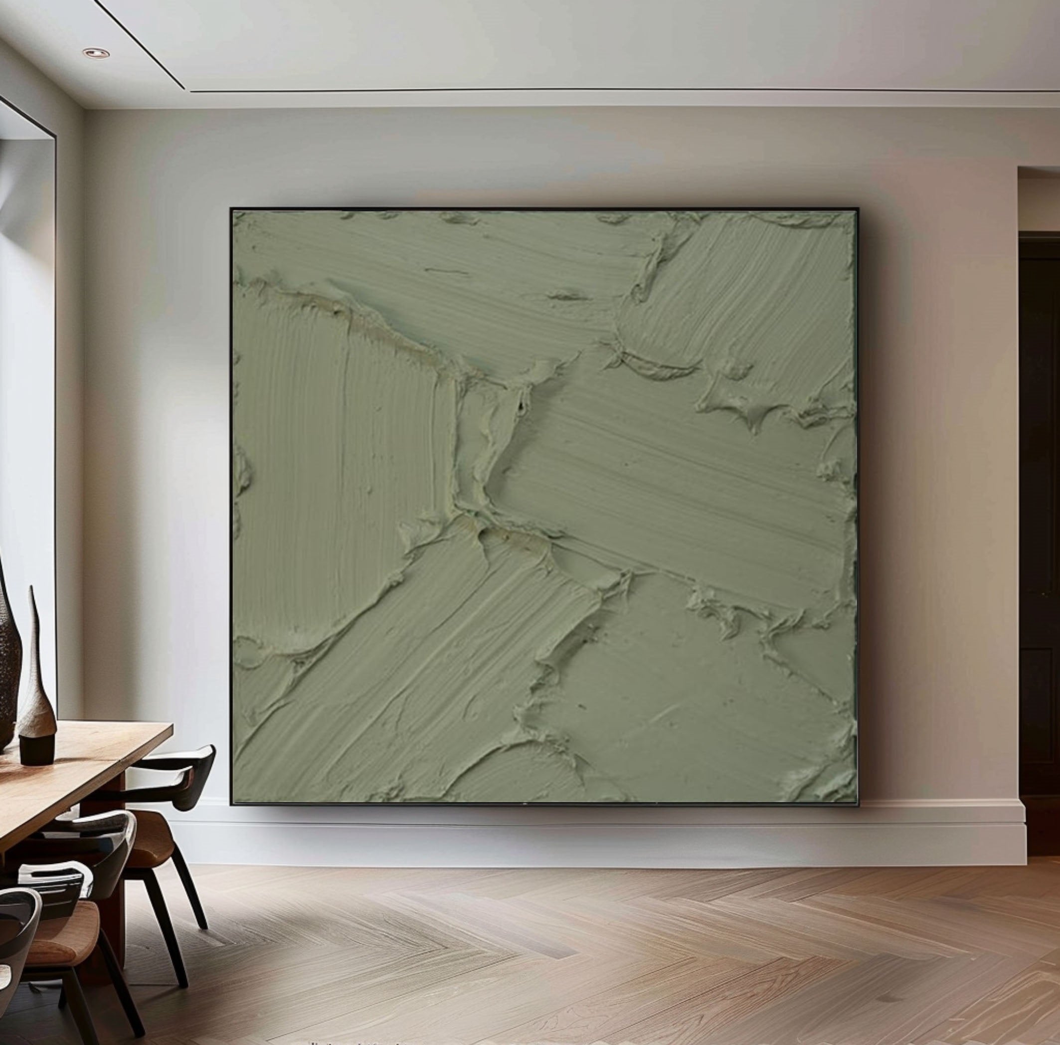 Green Minimalist Textured Modern Wall Decor #MM086