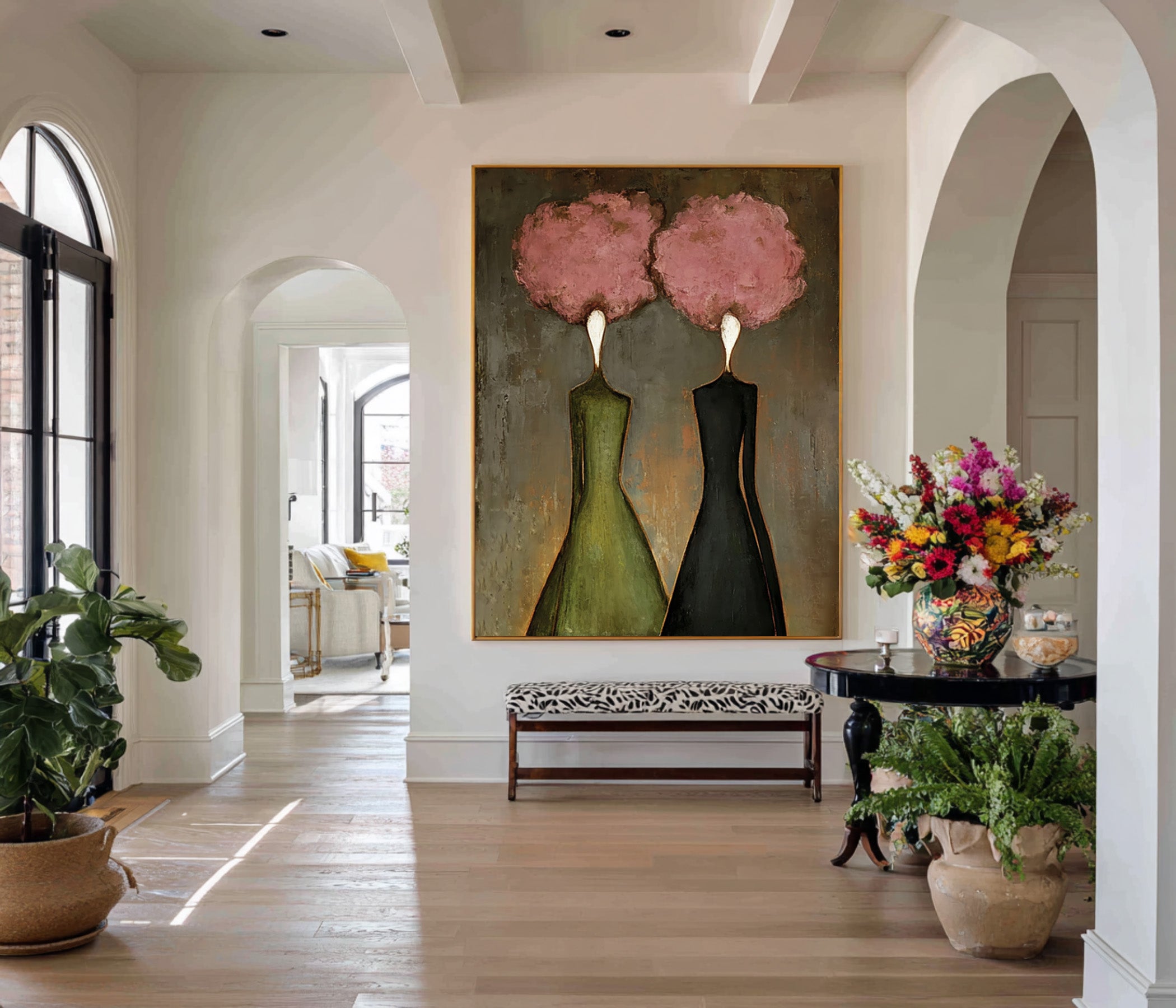 Abstract Women Oil Painting - Soft Contrast Wall Art | KelorArt