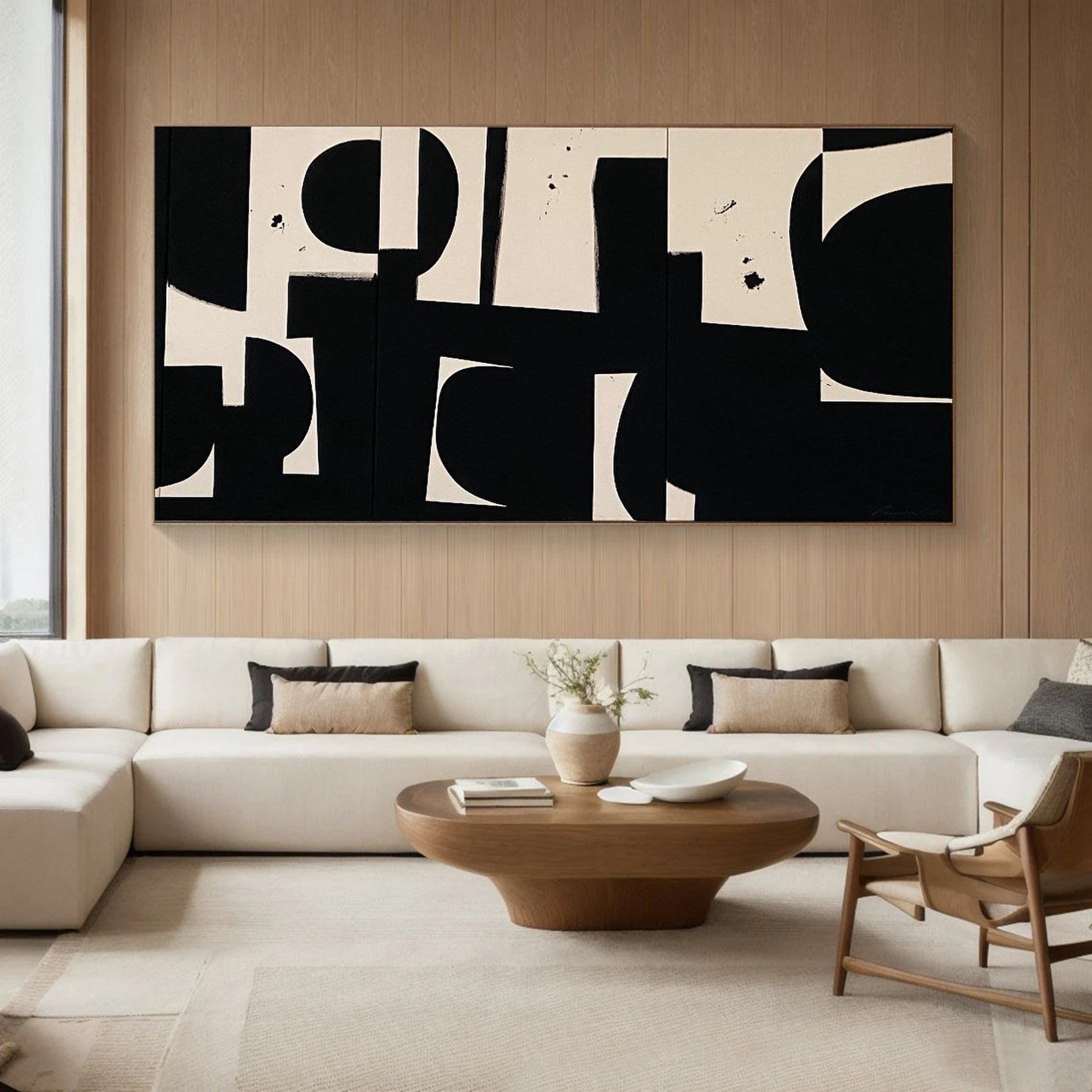 Black and White Abstract Art Minimalist Wall Decor #MM050