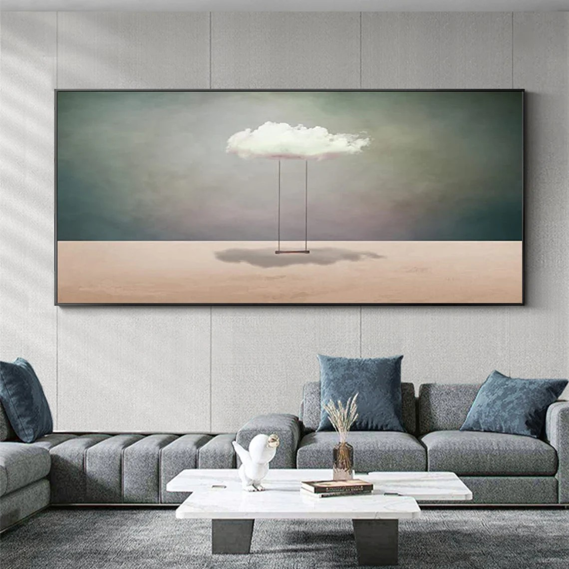 Surreal Cloud Swing Landscape Minimalist Modern Wall Art #SP016