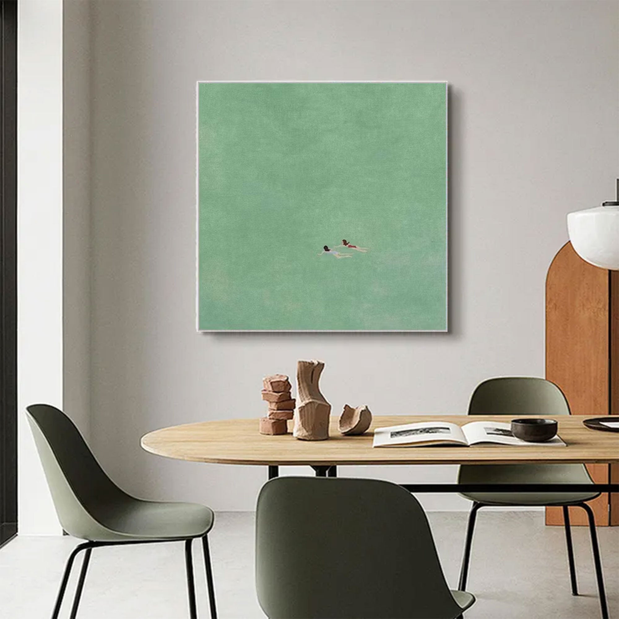 Large Green Water Painting | KelorArt #AG 163