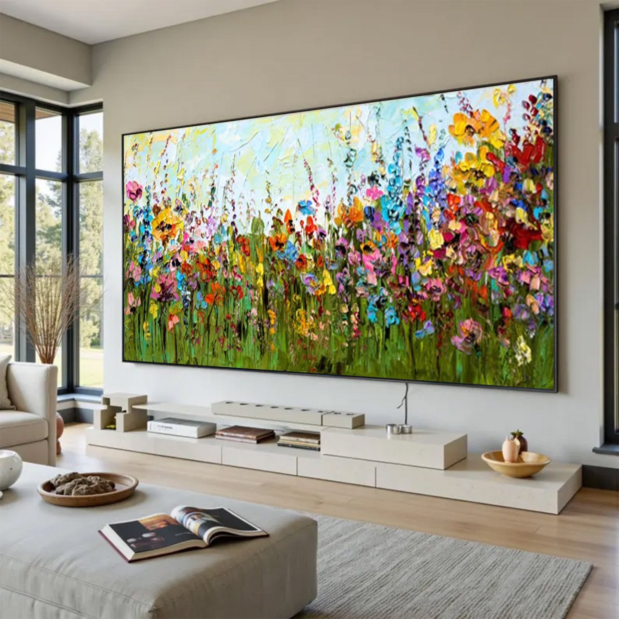 Large Modern Floral Painting | KelorArt #AG 155
