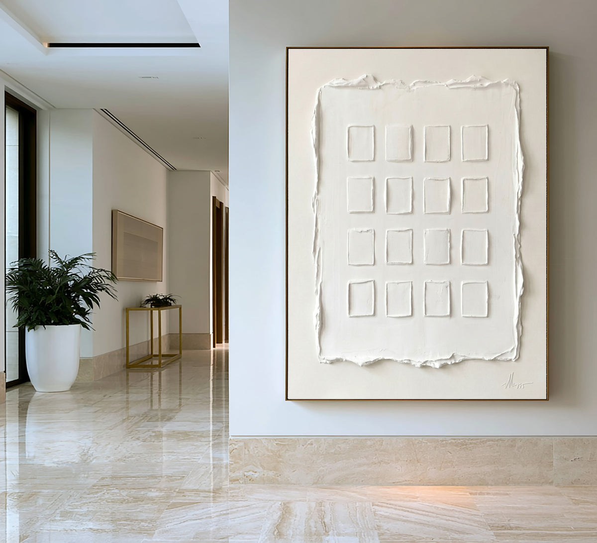 The Language Of White Large Abstract Wall Art Textured Relief Minimalist Contemporary Luxury Interior Artwork