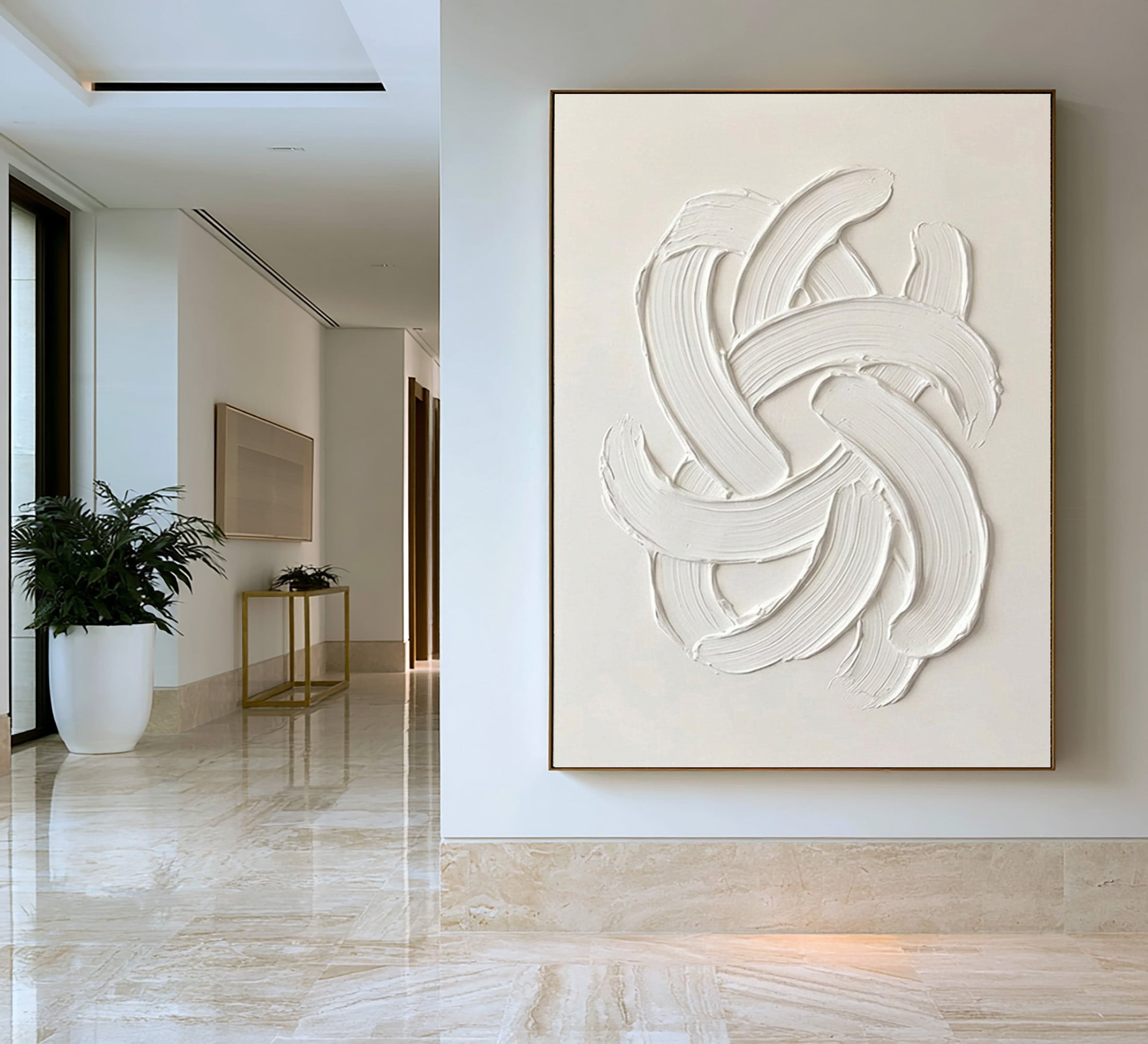 Large Quiet Luxury Abstract Wall Art Textured Oil Painting Minimalist Contemporary Artwork Modern Neutral Interior Decor Living Room