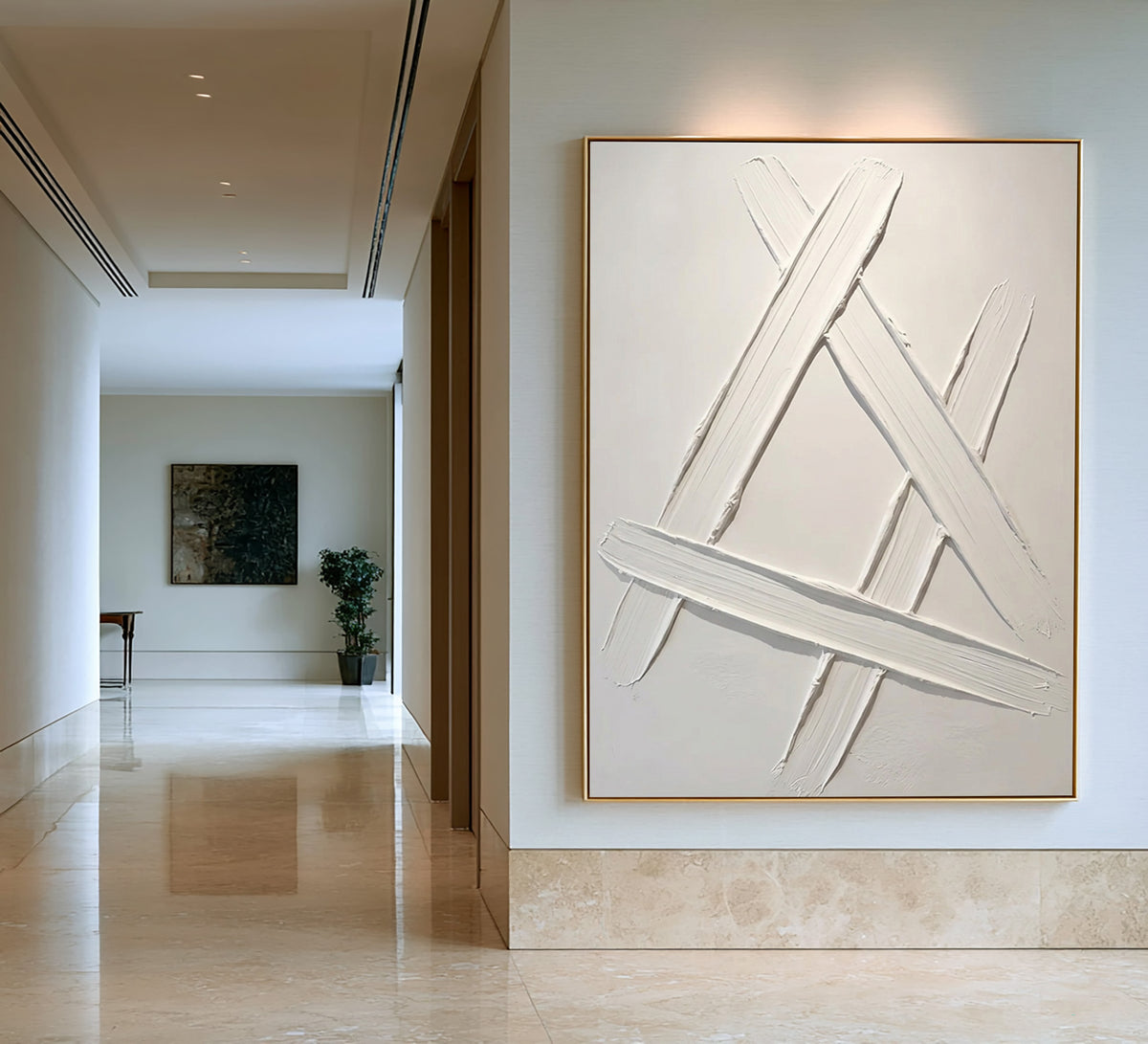 The Space Between Marks Original Hand Painted Artwork Neutral Modern Wall Decor Contemporary Interior