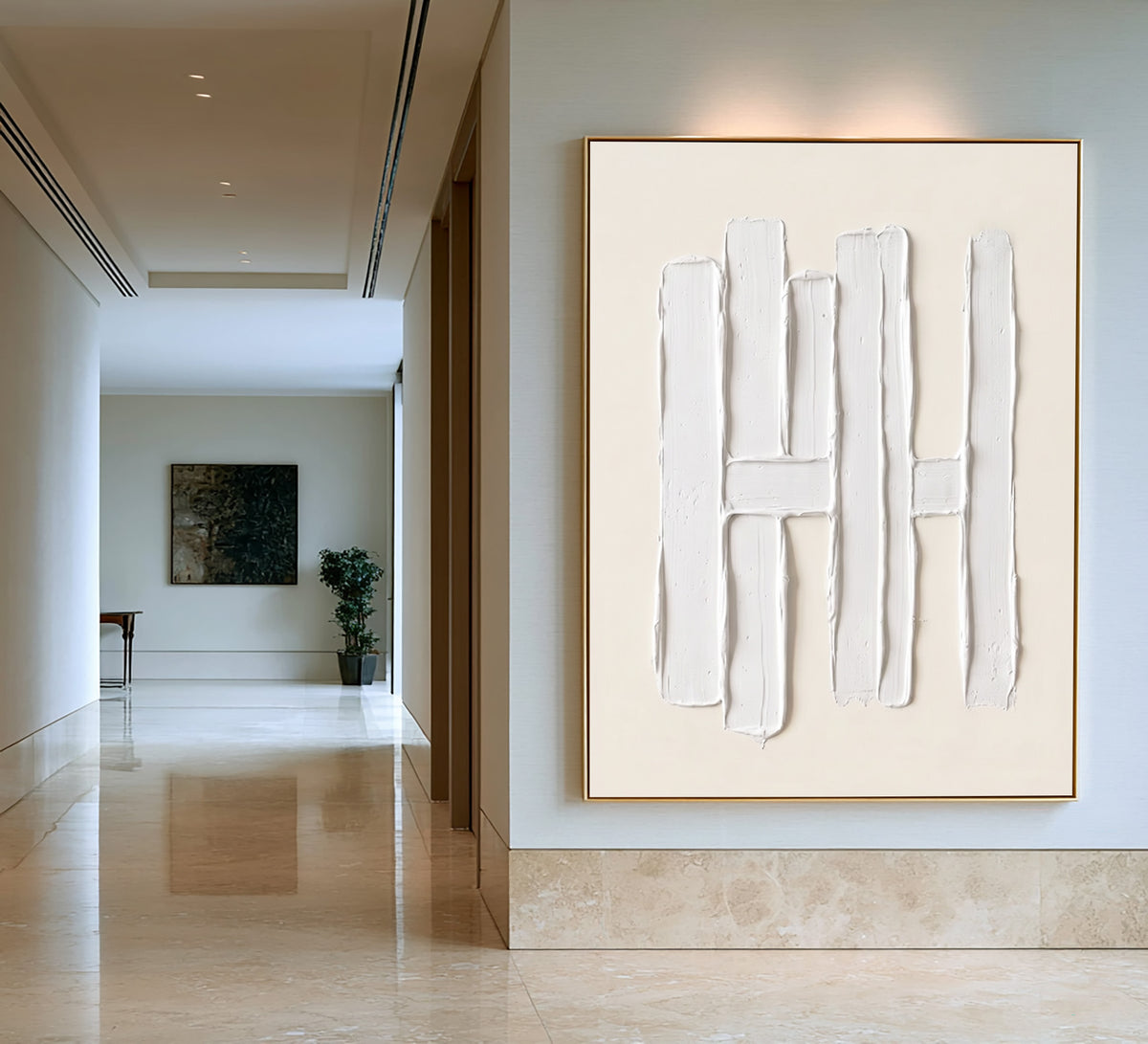 Between Structure Space And Stillness Large White Abstract Wall Art Textured Sculptural Relief Contemporary Painting