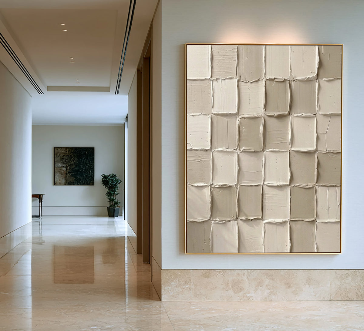 Handmade Forms In Soft Relief Large Ivory Textured Abstract Wall Art Sculptural Modern Decor