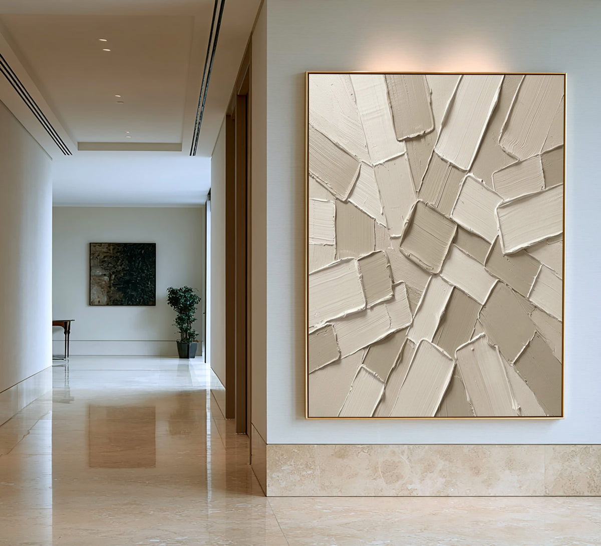 Light Breaking Through Every Layer Large Abstract Textured Wall Art Sculptural Relief Modern Luxury Interior Decor
