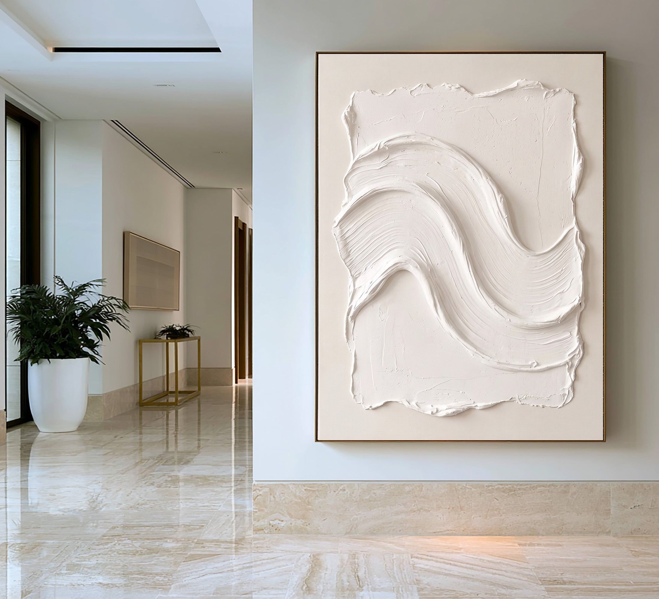Large Quiet Luxury Abstract Wall Art Textured Oil Painting Minimalist Neutral Artwork Modern Interior Decor