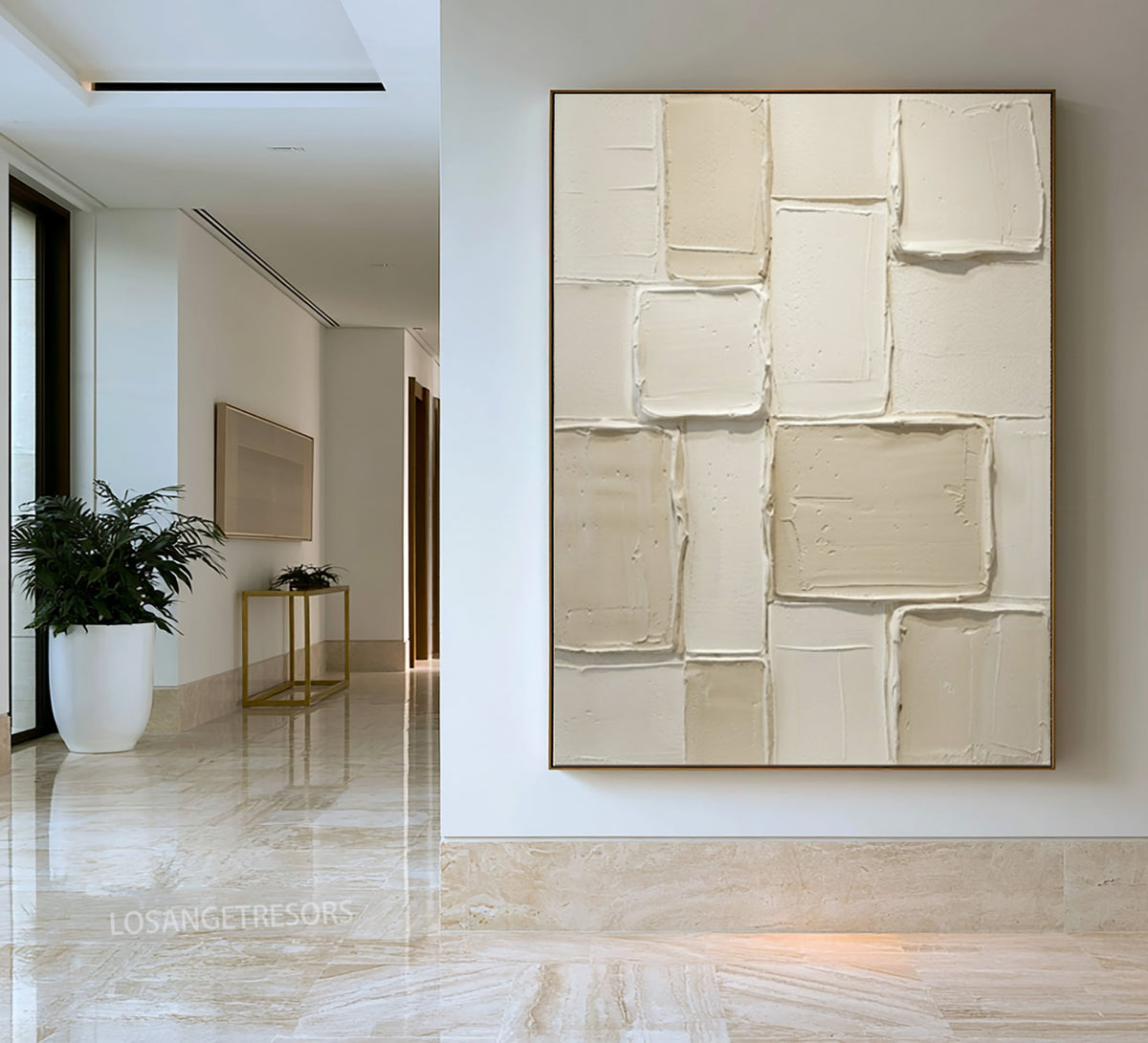 Large Organic Modern Textured Relief Wall Art Ivory Cream Abstract Painting Neutral Contemporary Home Decor