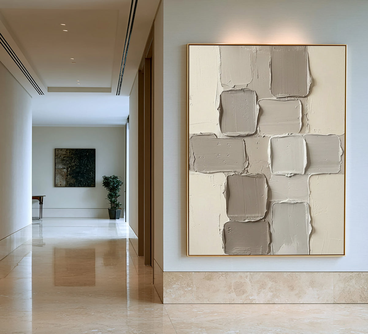 Drifting Forms In Neutral Space Large White Beige Abstract Textured Wall Art Sculptural Relief