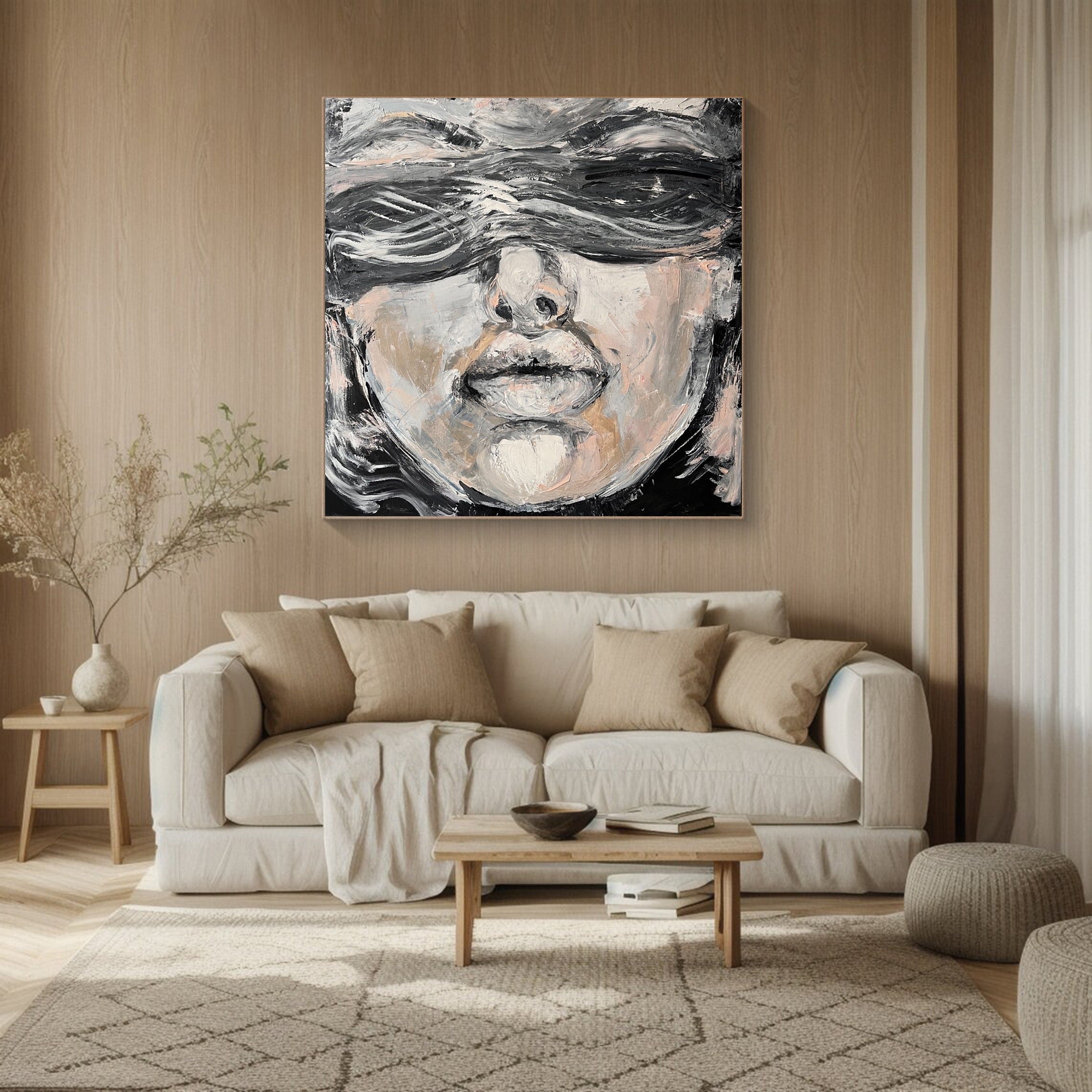 Abstract Human Portrait Contemporary Canvas Art #HF001