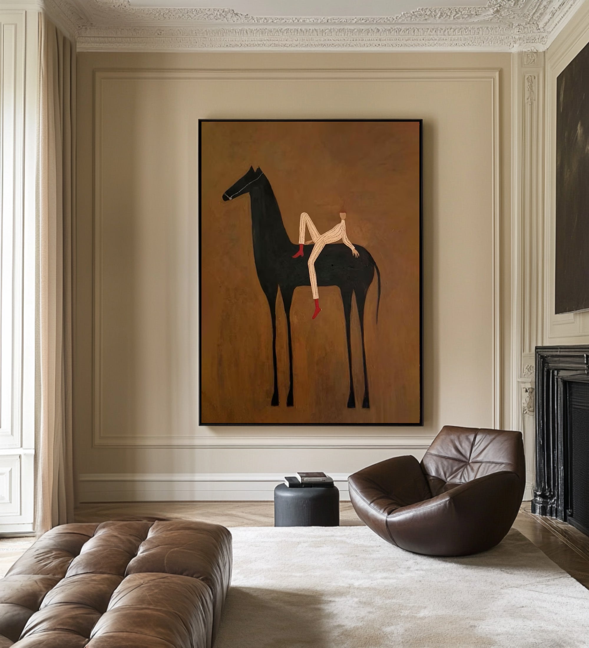 Large Abstract Horse Canvas Art for Modern Wall Decor