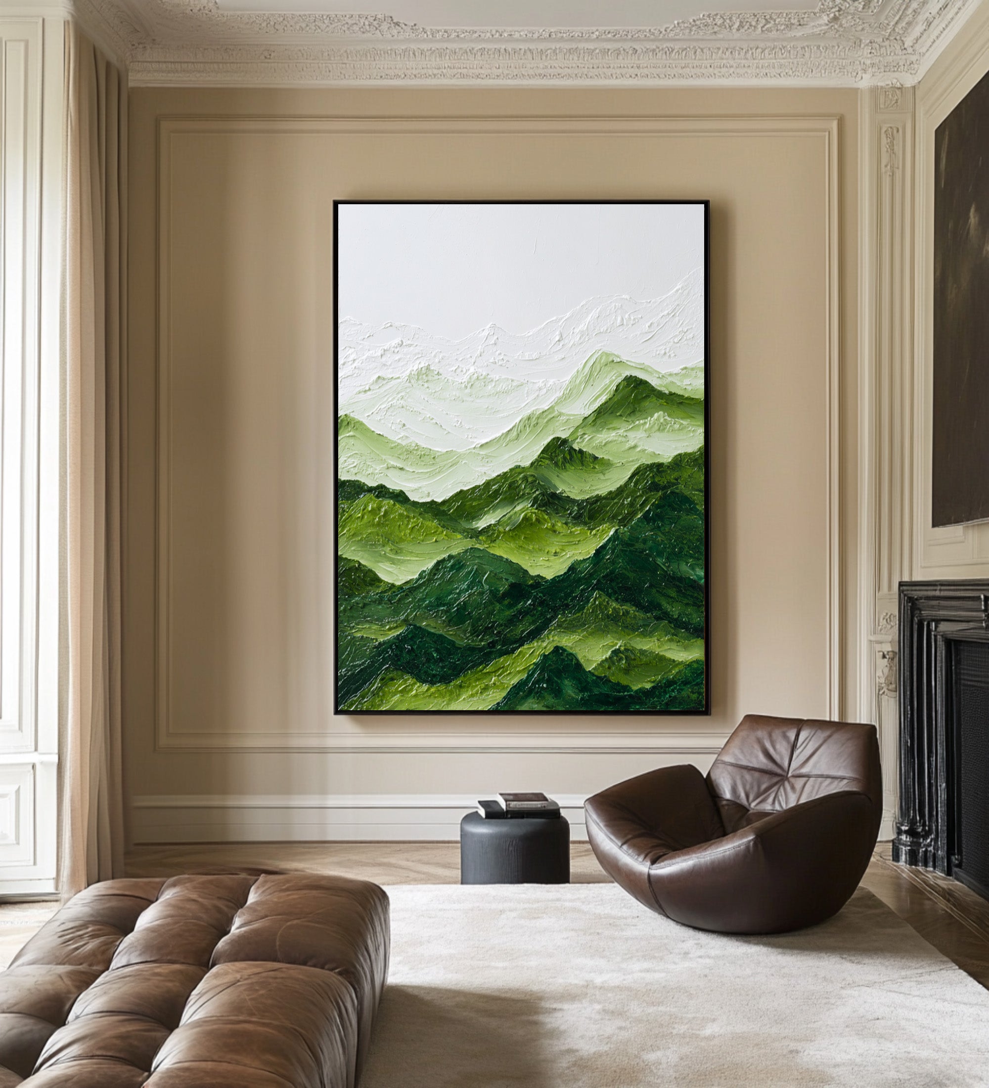 Abstract Large Green Hills Art | KelorArt #CZ 001