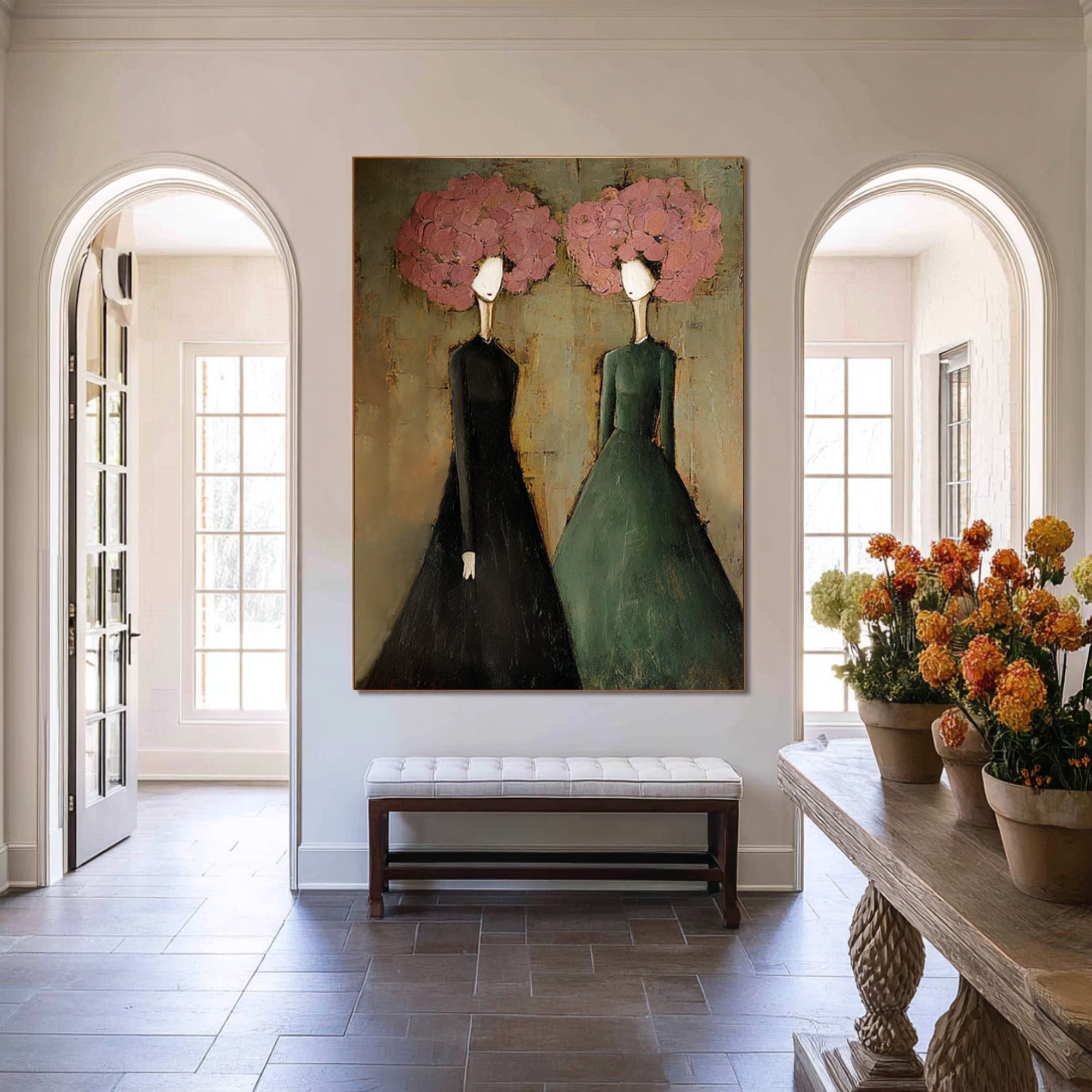 Abstract Figurative Oil Painting for Entry Hall Decor | KelorArt