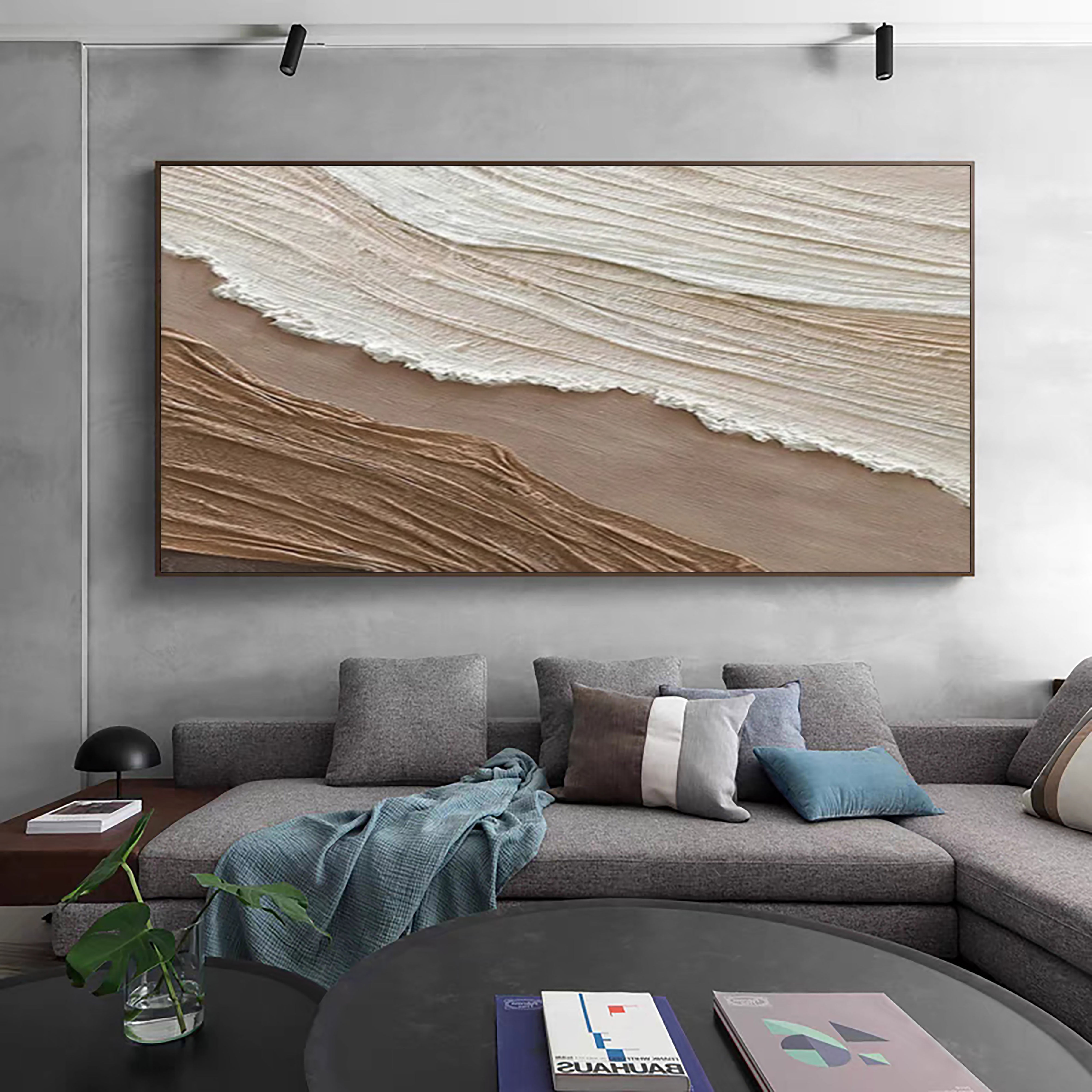 Dynamic Textured Wave Painting for Modern Homes #OP062