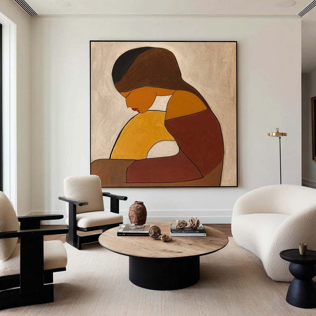 Minimalist Abstract Figure Oil Painting #CZ 029