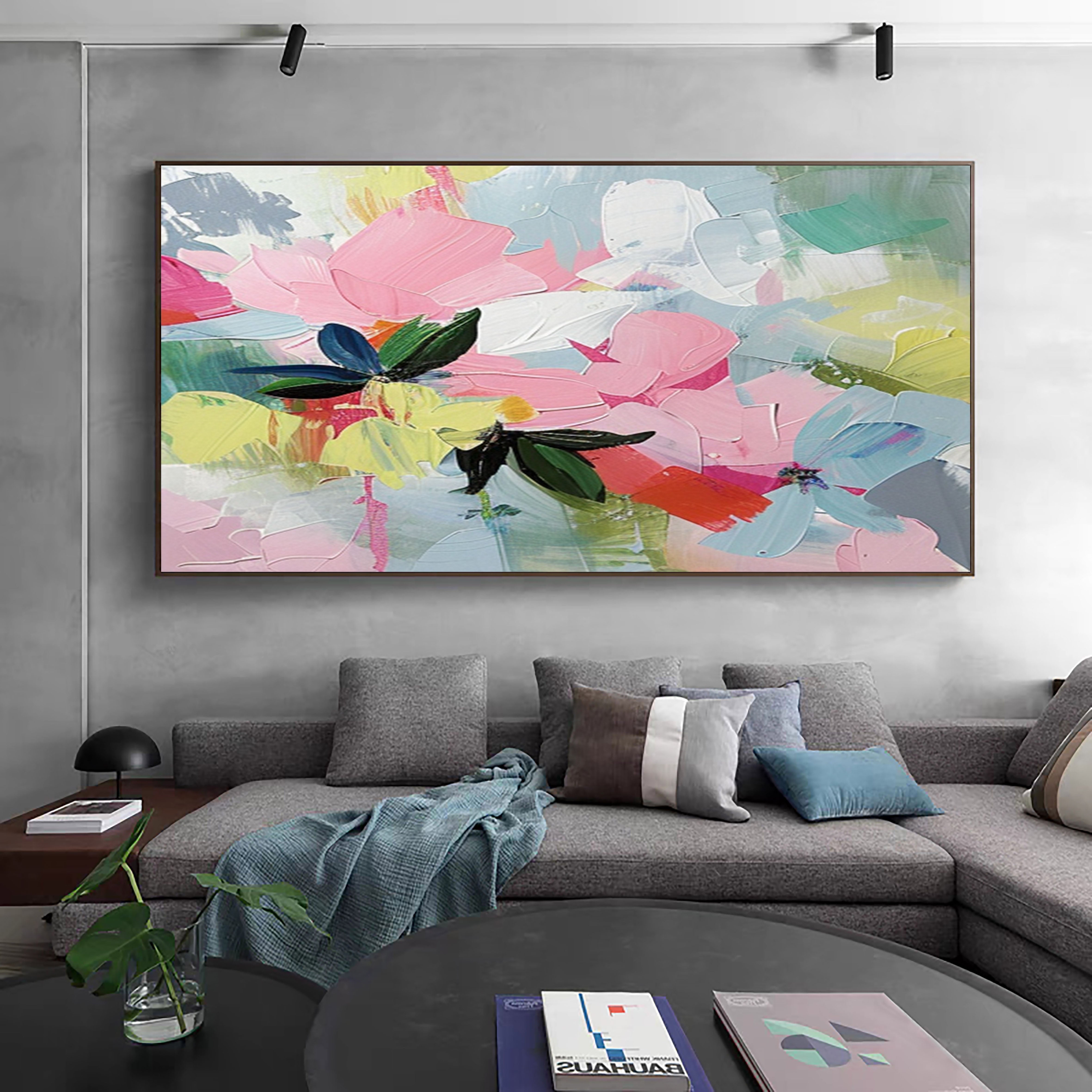 Modern Abstract Flower Painting for Living Room Walls #FB015