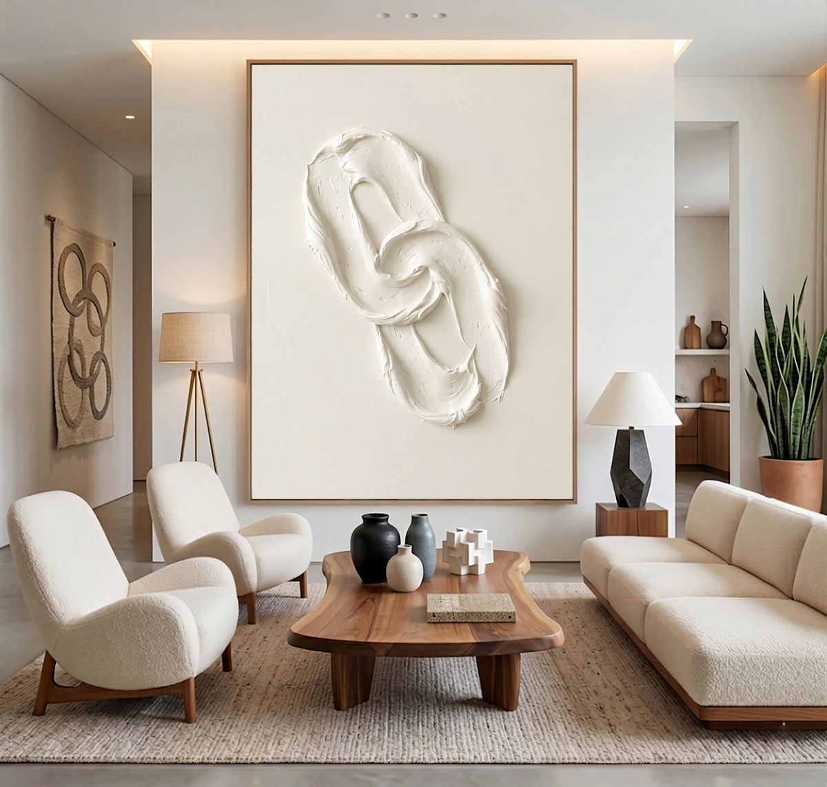 Between Movement And Stillness Large White Textured Abstract Wall Art Sculptural Relief Minimalist Contemporary Artwork