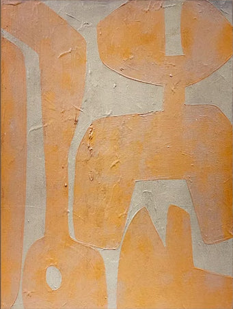 Beige Peach Abstract Shapes Large| KelorArt #AG 103