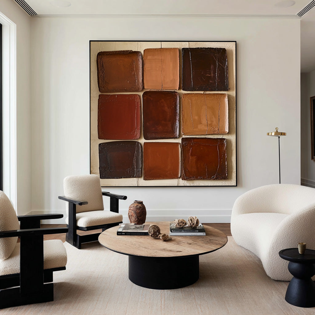 Large Textured 9-Square Art | KelorArt #CZ 008