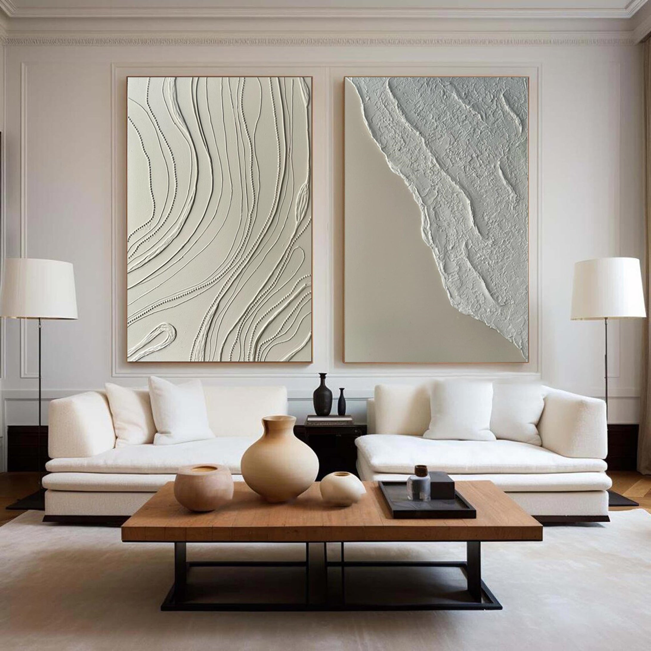 Neutral Abstract Wall Art Textured