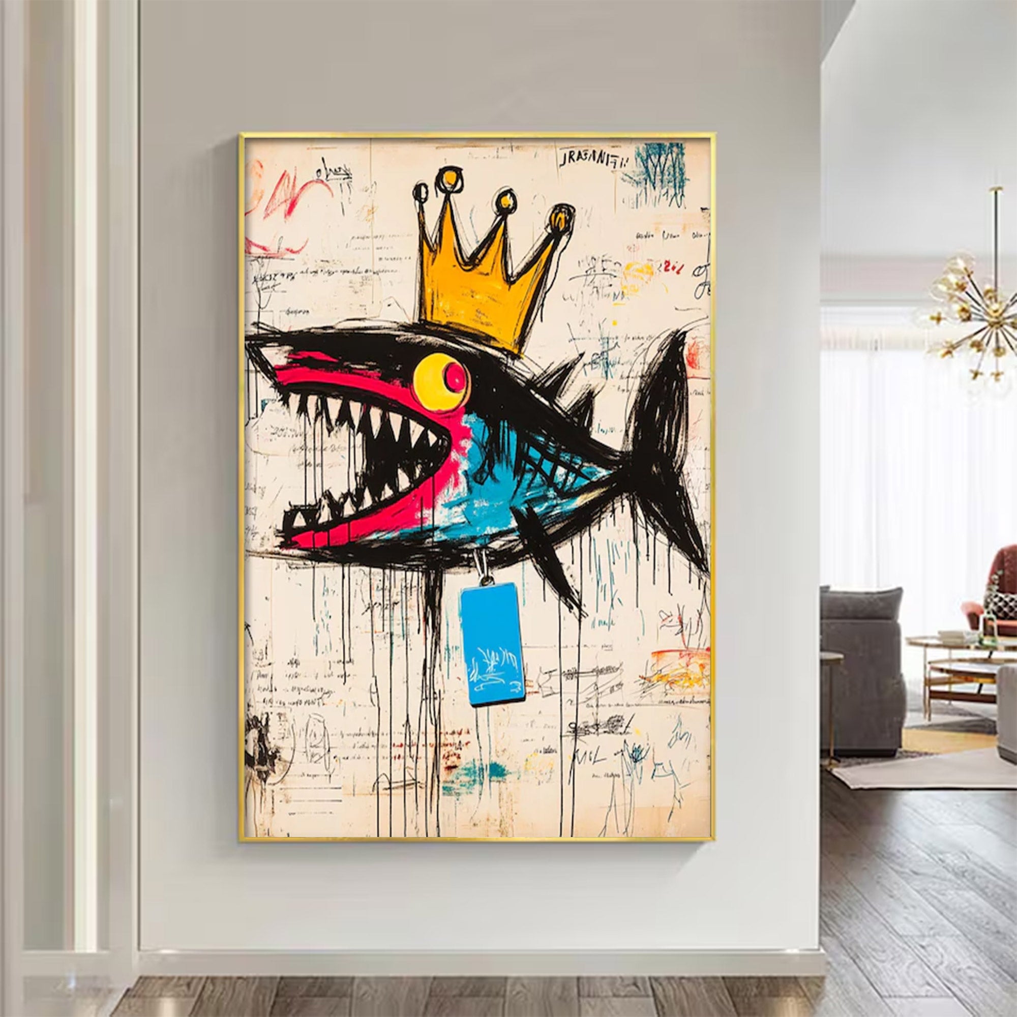 Large Abstract Shark Art | KelorArt #AG 137