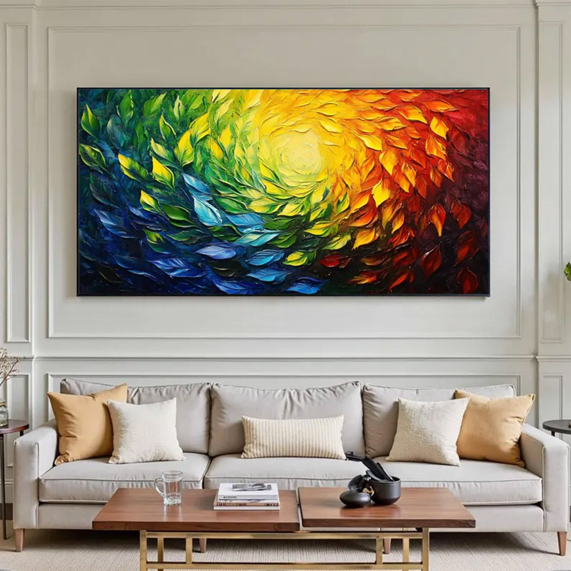 Large Colorful Swirl Painting | KelorArt #AG 156