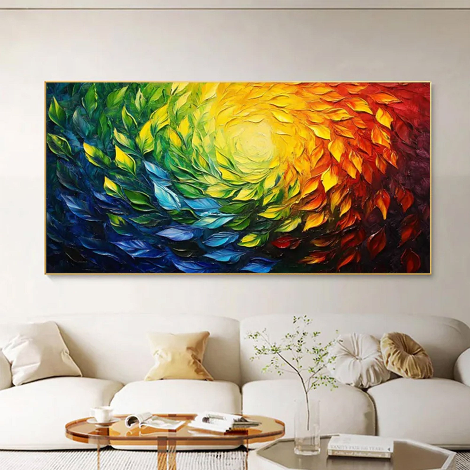 Large Colorful Swirl Painting | KelorArt #AG 156
