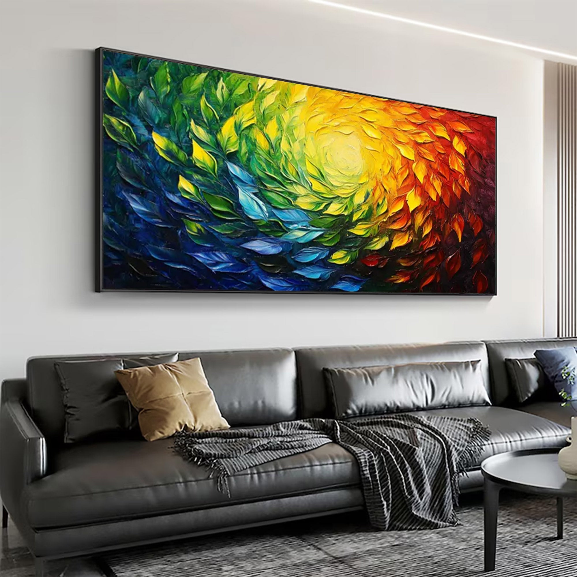 Large Colorful Swirl Painting | KelorArt #AG 156