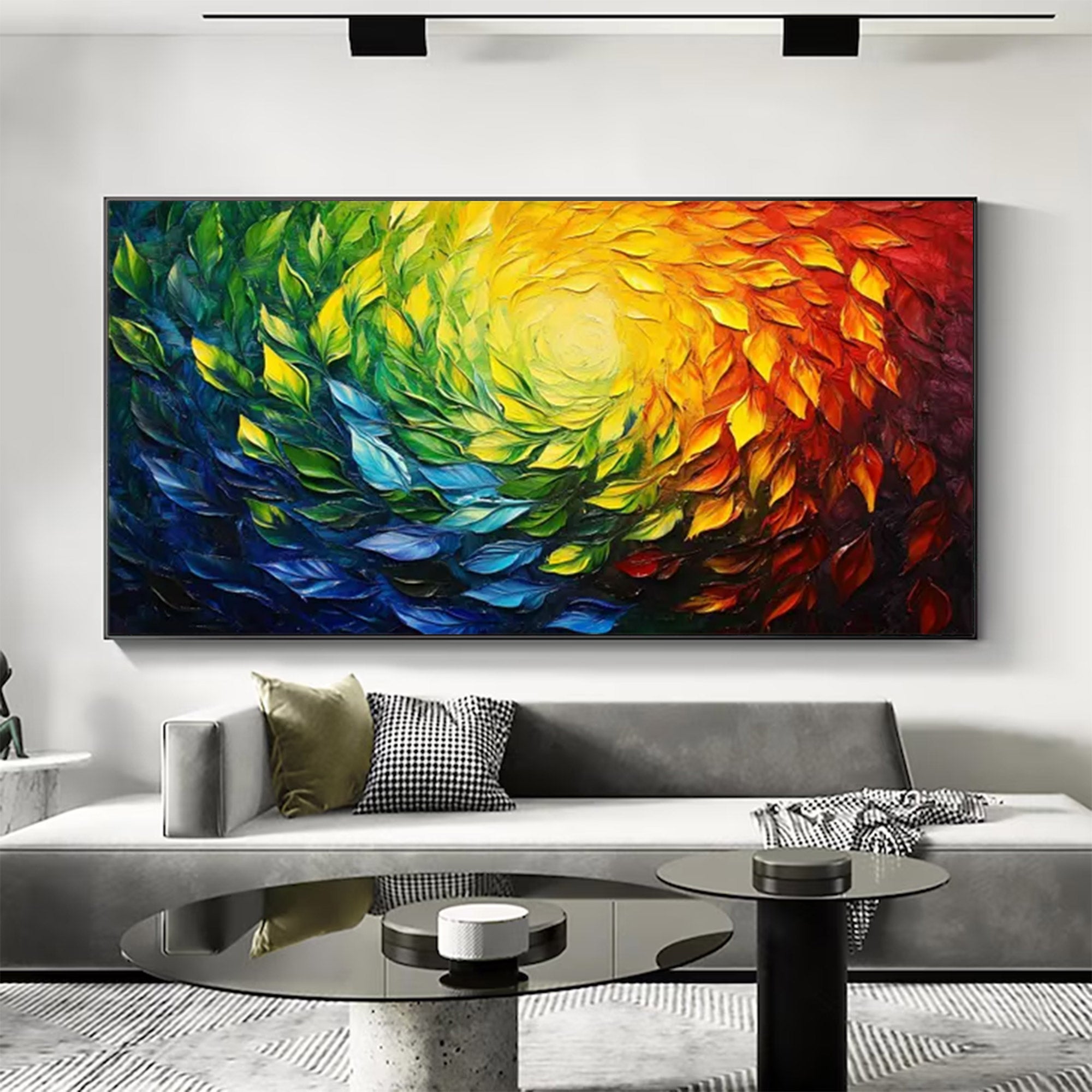 Large Colorful Swirl Painting | KelorArt #AG 156