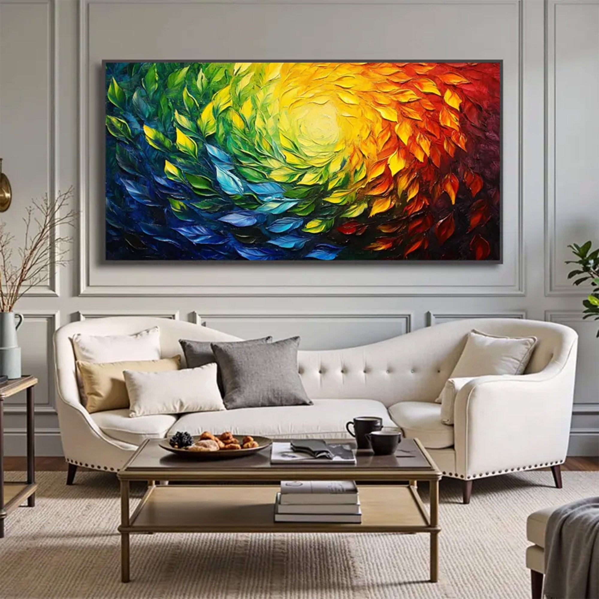 Large Colorful Swirl Painting | KelorArt #AG 156