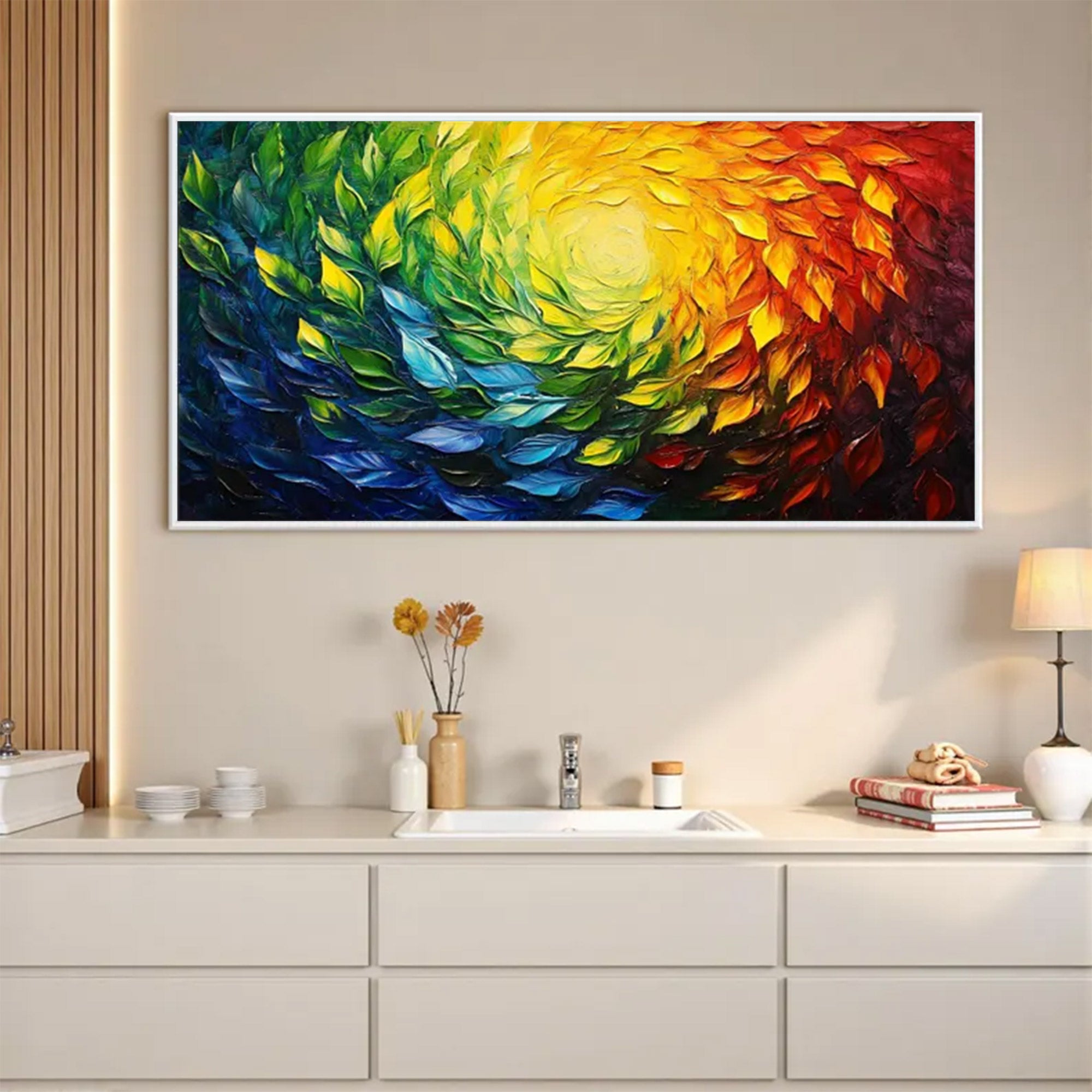 Large Colorful Swirl Painting | KelorArt #AG 156